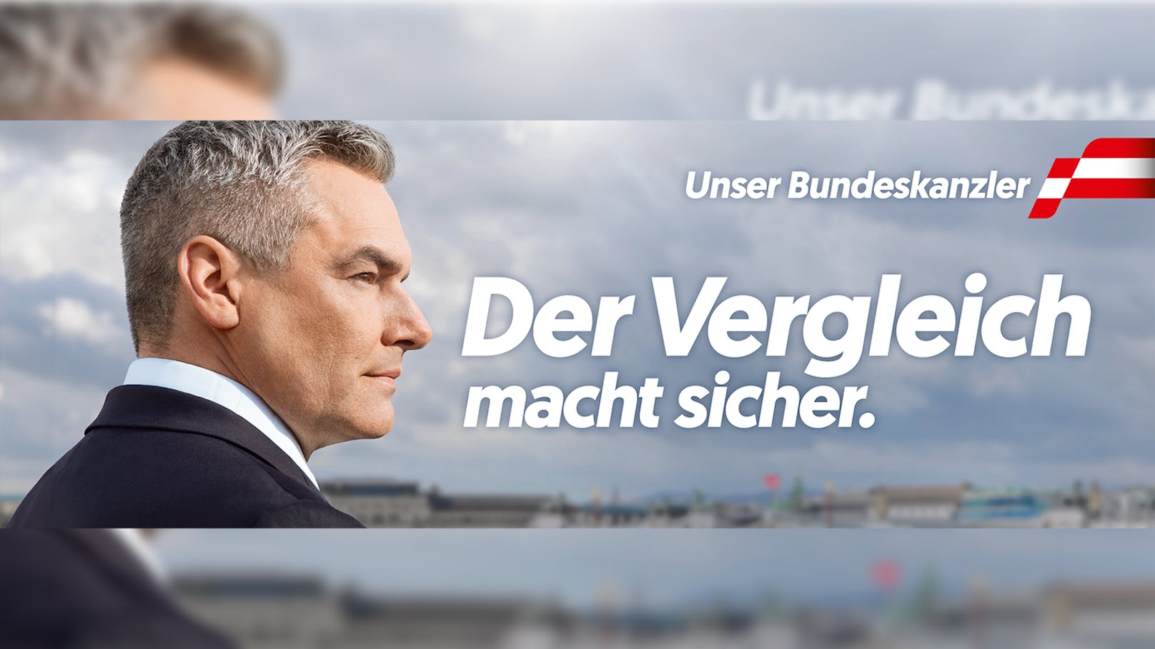 ÖVP plakatiert Nehammer im Wahlkampf-Finale mit dem Spruch: "Der Vergleich macht sicher".