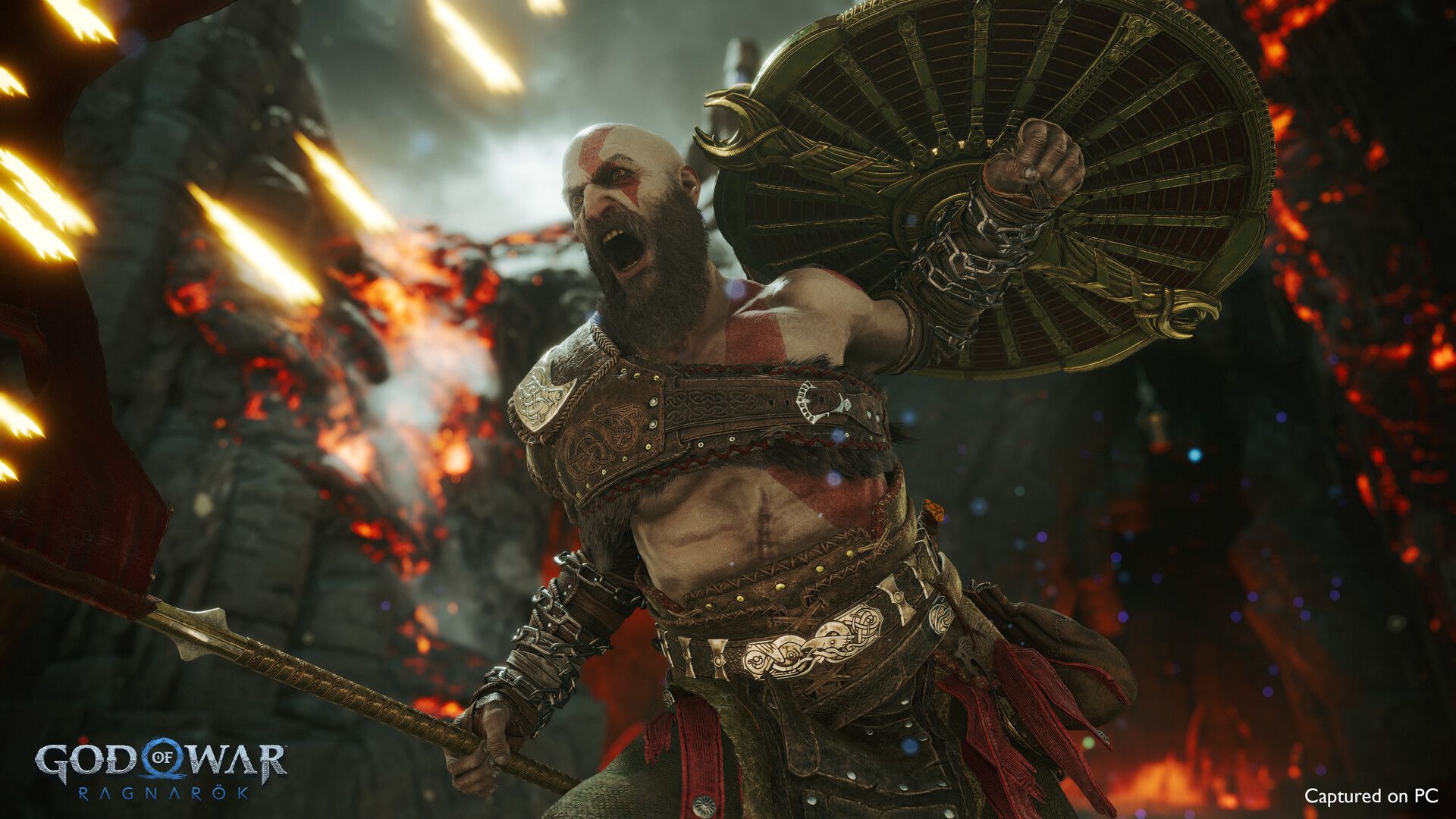 Sieht fantastisch aus: Kratos drischt am PC in echter 4K-Auflösung auf die Götter ein.
