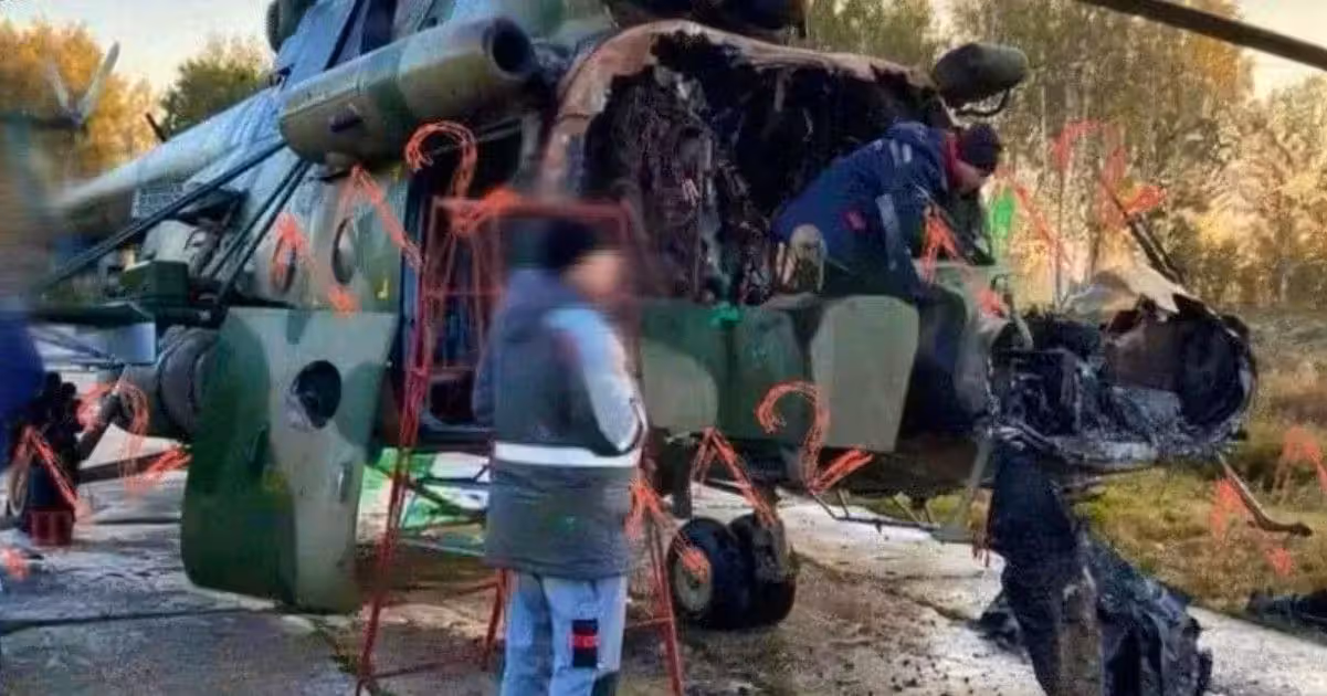 Russische Teenager setzten Mi-8-Helikopter in Brand