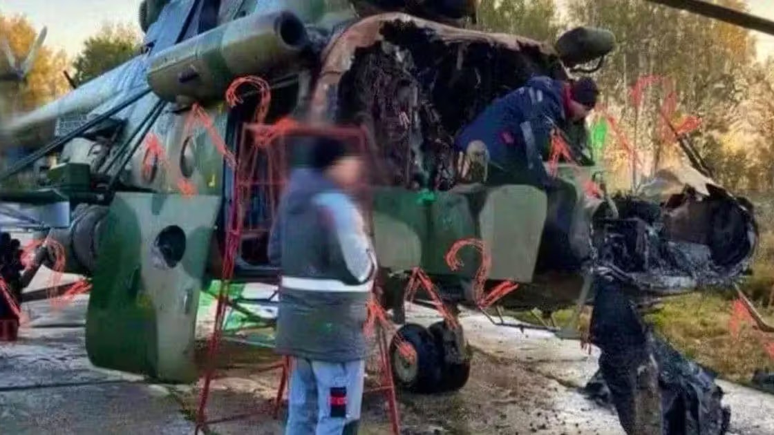 Russische Teenager setzten Mi-8-Helikopter in Brand