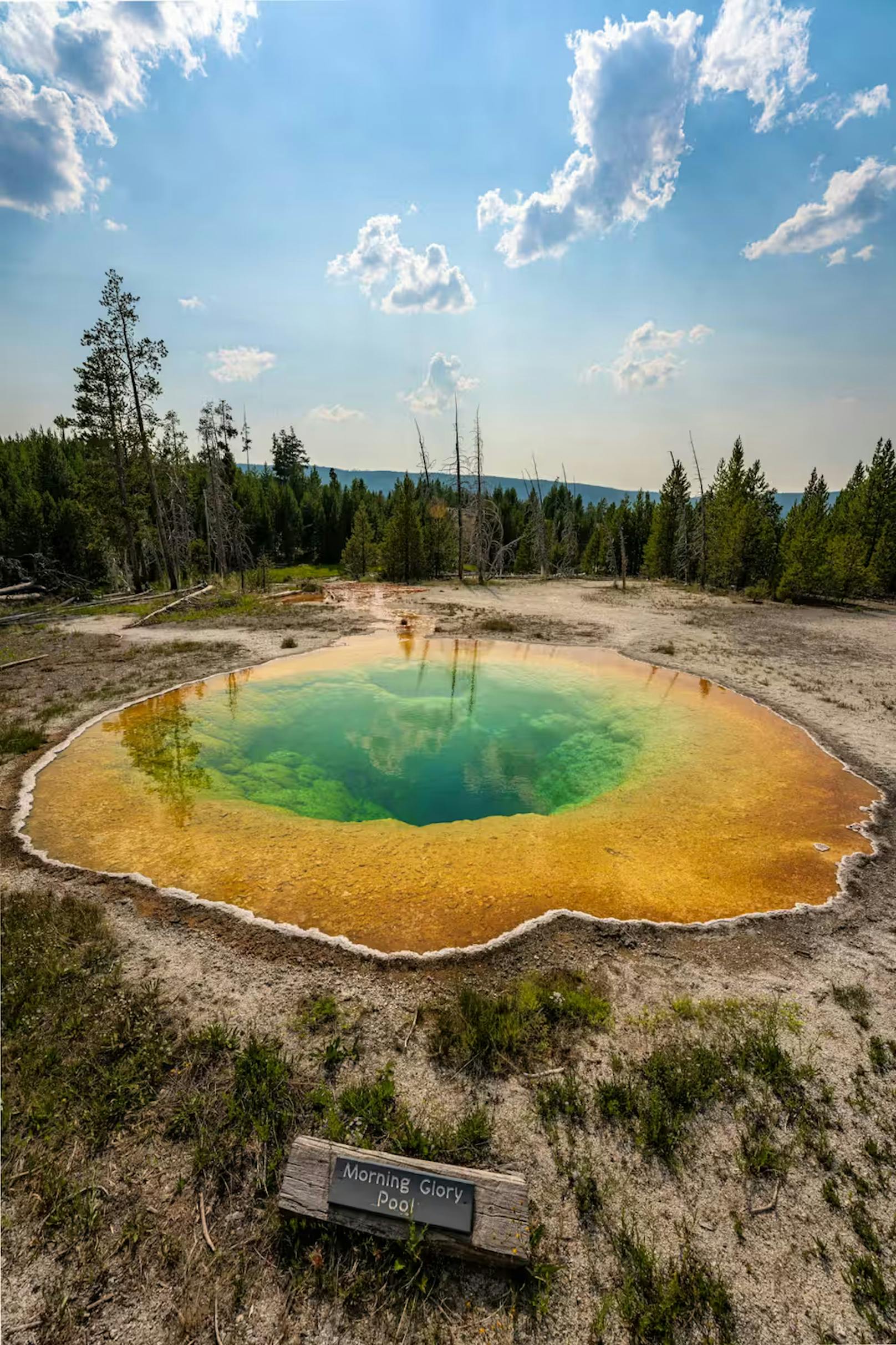 Doch weil Besucher über Jahrzehnte hinweg Dinge in den Thermalpool warfen, kühlte er sich ab und Bakterien siedelten sich an. Diese färbten den Pool gelblich.