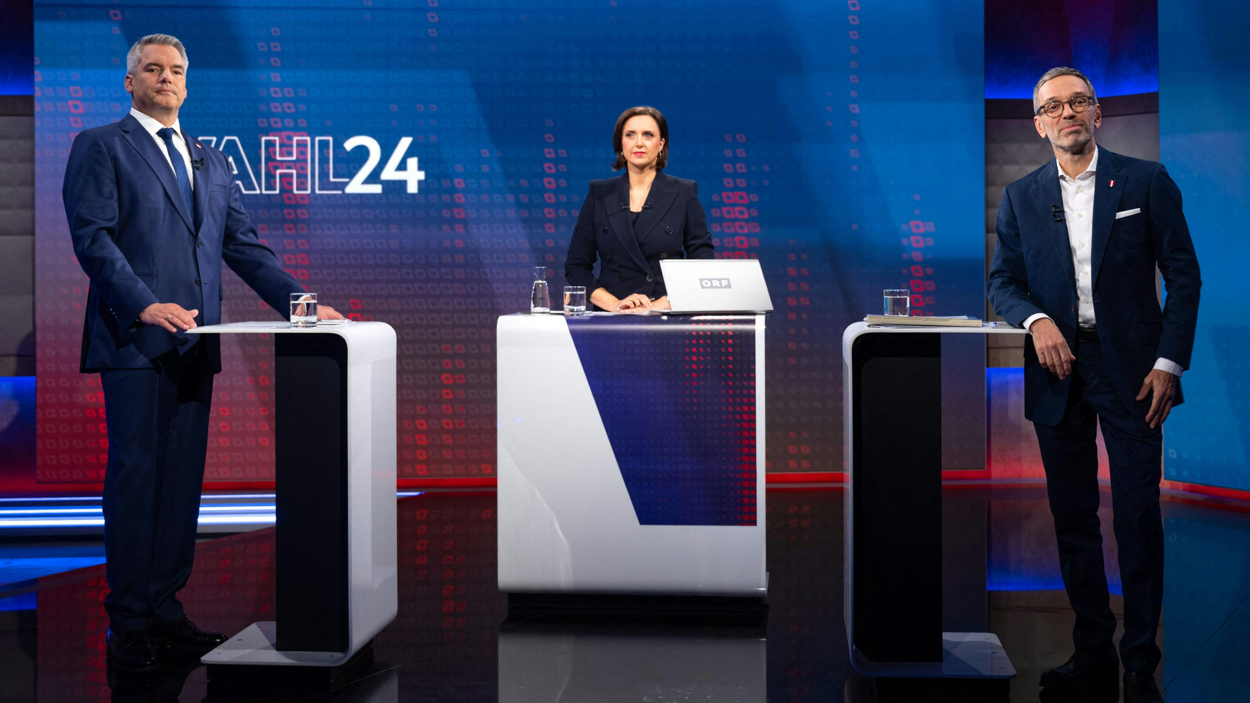 Duell 2, milder als erwartet: Karl Nehammer, Susanne Schnabl, Herbert Kickl