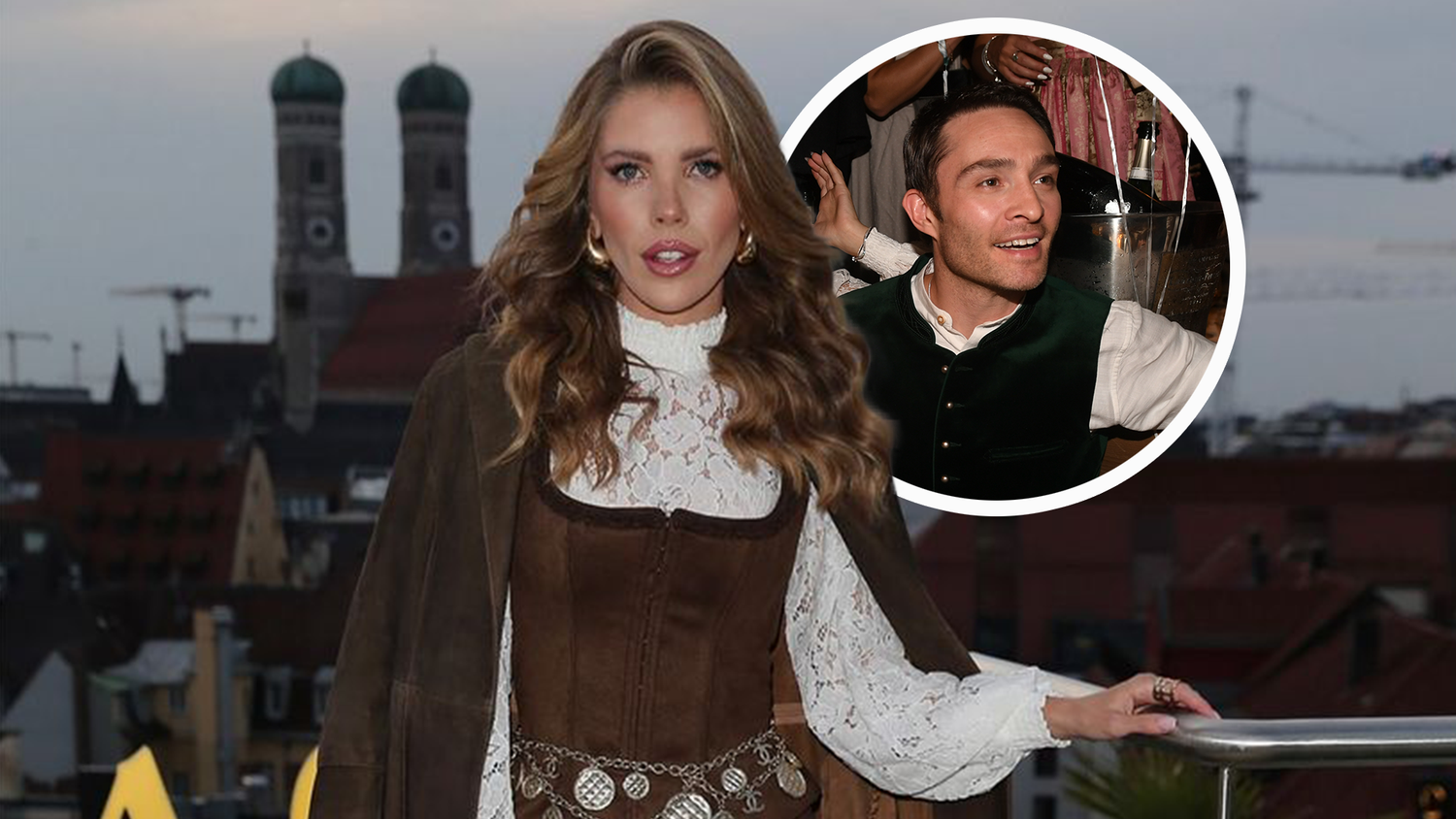 Victoria Swarovski feierte mit Schauspieler Ed Westwick auf dem Oktoberfest.