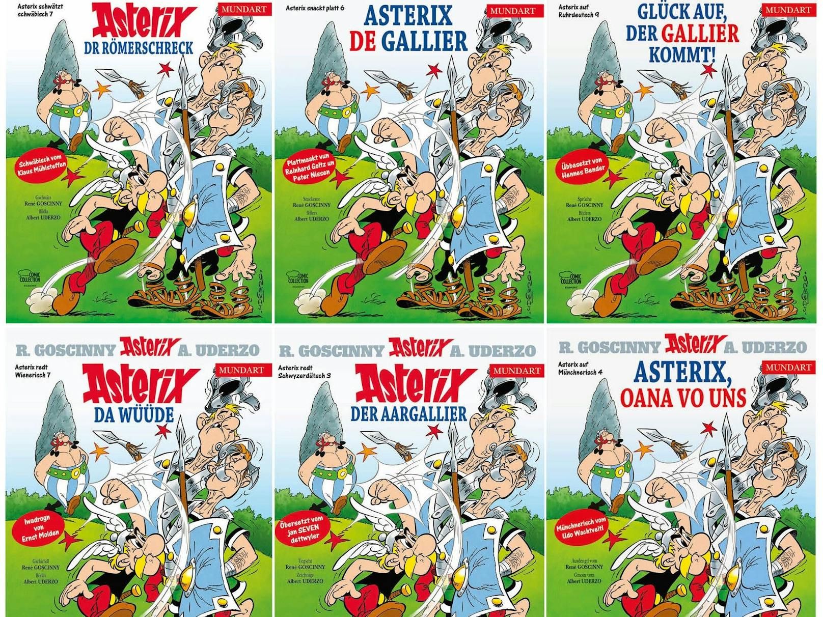 Asterix auf Mundartreise quer durch Deutschland, Österreich und die Schweiz.