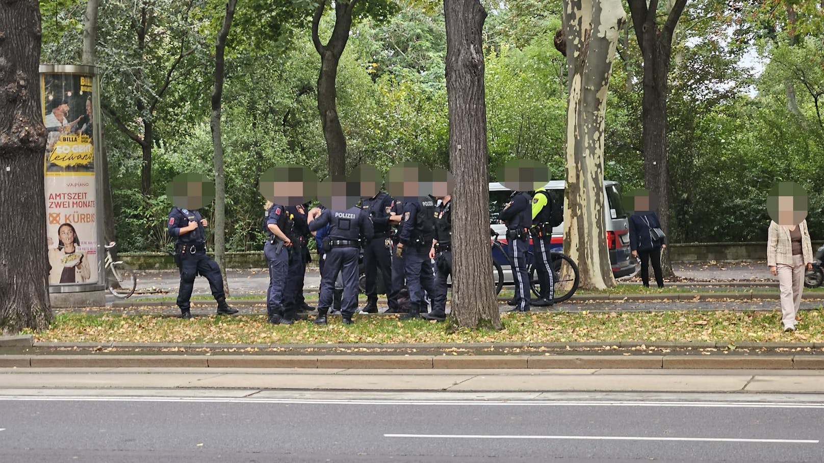 Am Parkring nahe dem Stadtpark kam es nämlich zu einer filmreifen Festnahme.