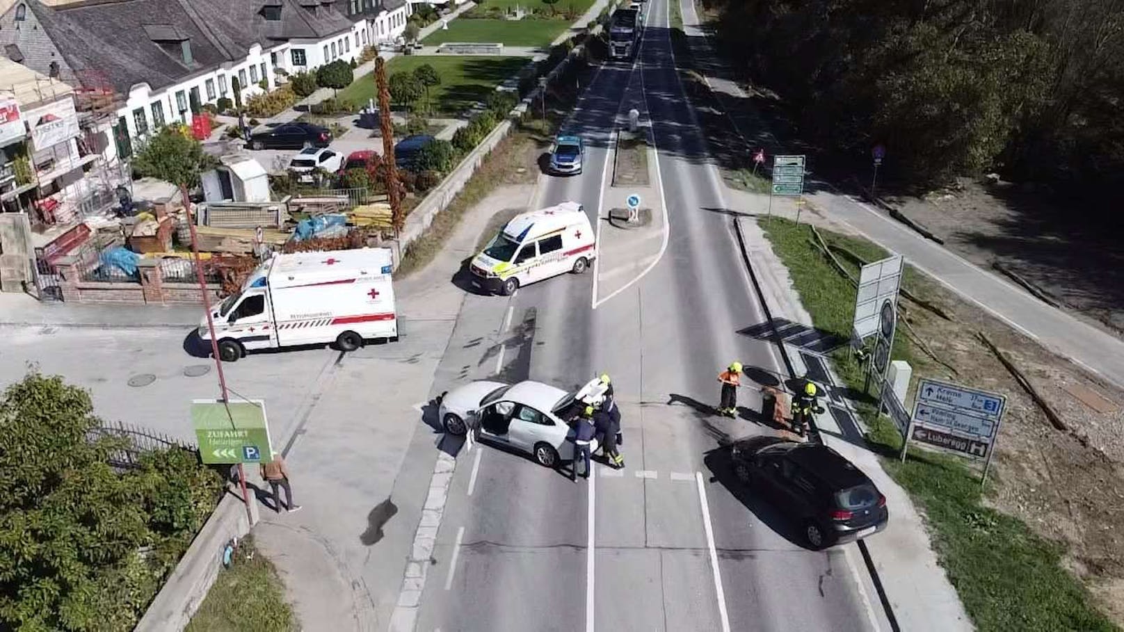 In Luberegg (Bezirk Melk) fuhren zwei Autos frontal zusammen. Es gab zwei Verletzte