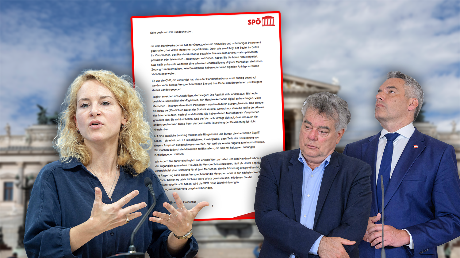 In einem offenen Brief rechnete SPÖ-Vize Eva-Maria Holzleitner mit der Regierung ab.
