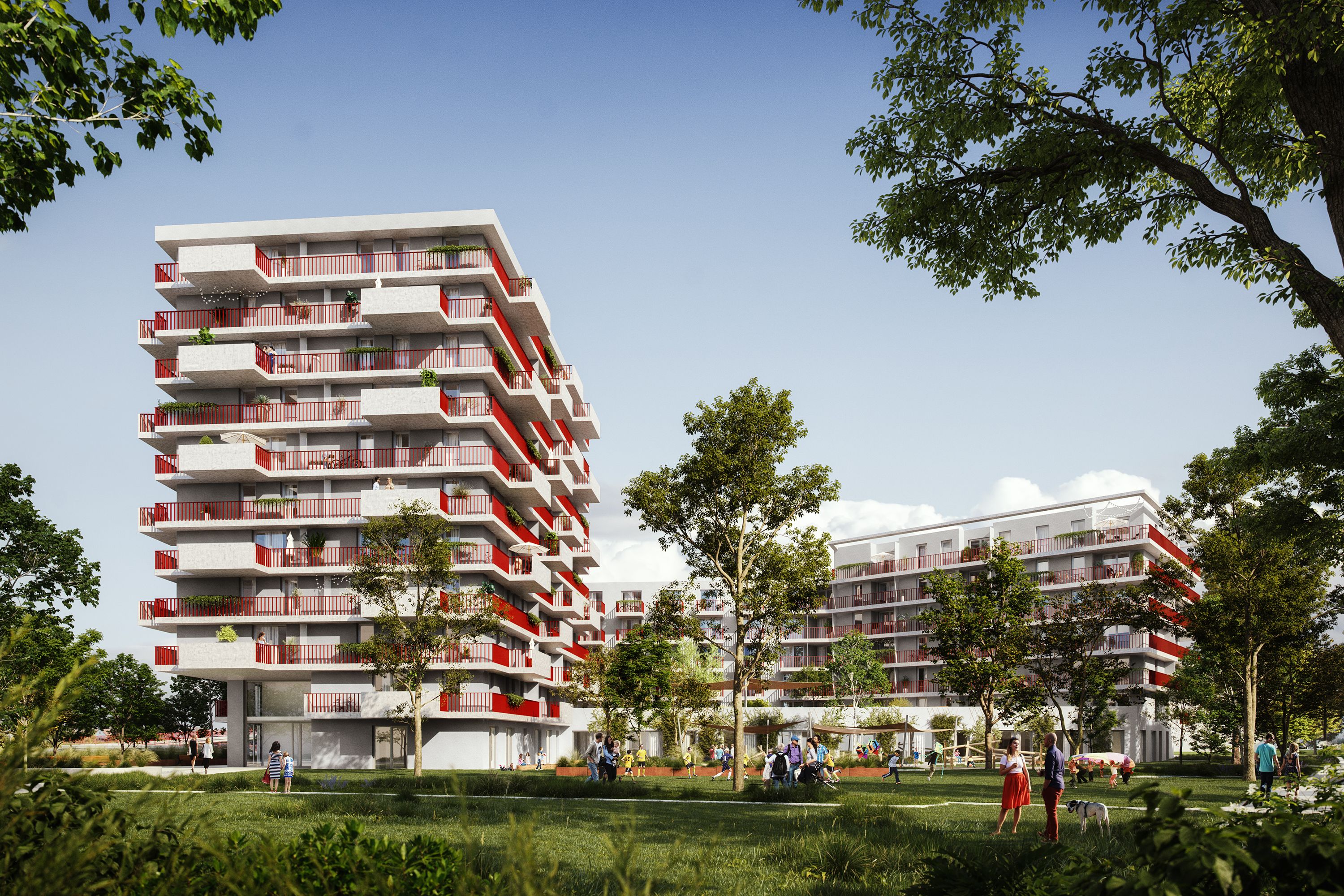 So soll der neue Gemeindebau in der Donaustadtstraße künftig aussehen.