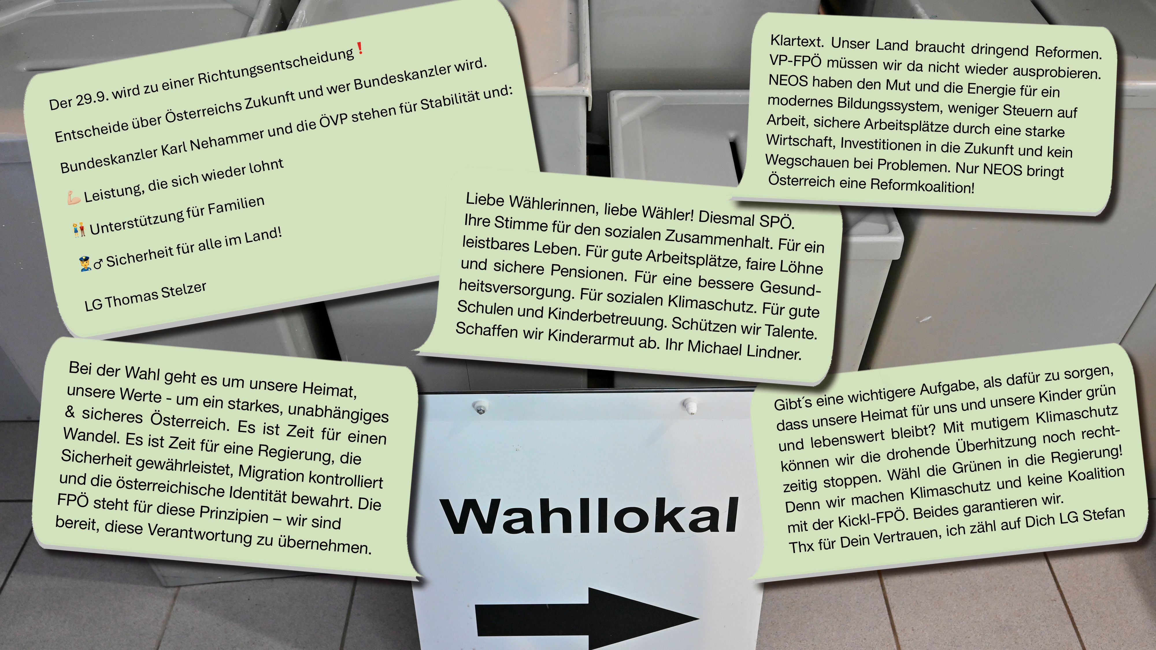 Wir haben die Landesparteichefs gebeten, eine letzte Botschaft an die Wähler zu richten.