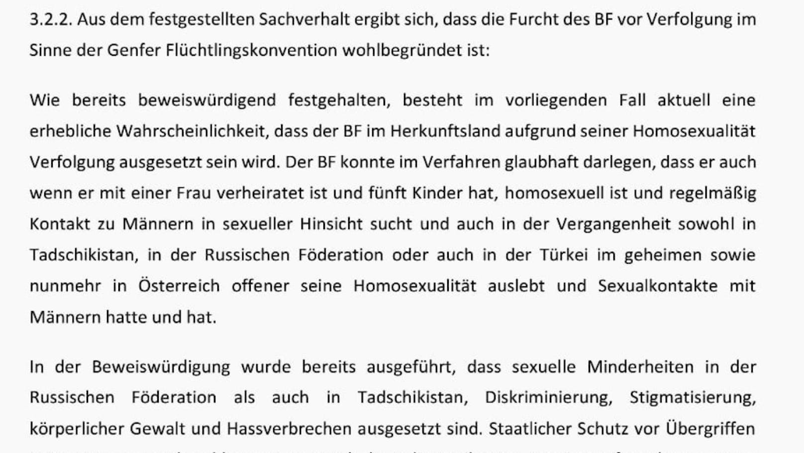 Jetzt gültig: Gefahr der Verfolgung wegen Homosexualität.