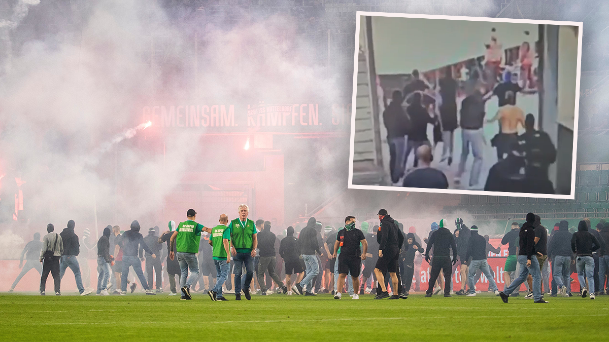Ein neues Video aus dem Stadioninneren zeigt, wie die Austria-Hooligans im Wiener Derby wirklich auf den Rasen kamen. 