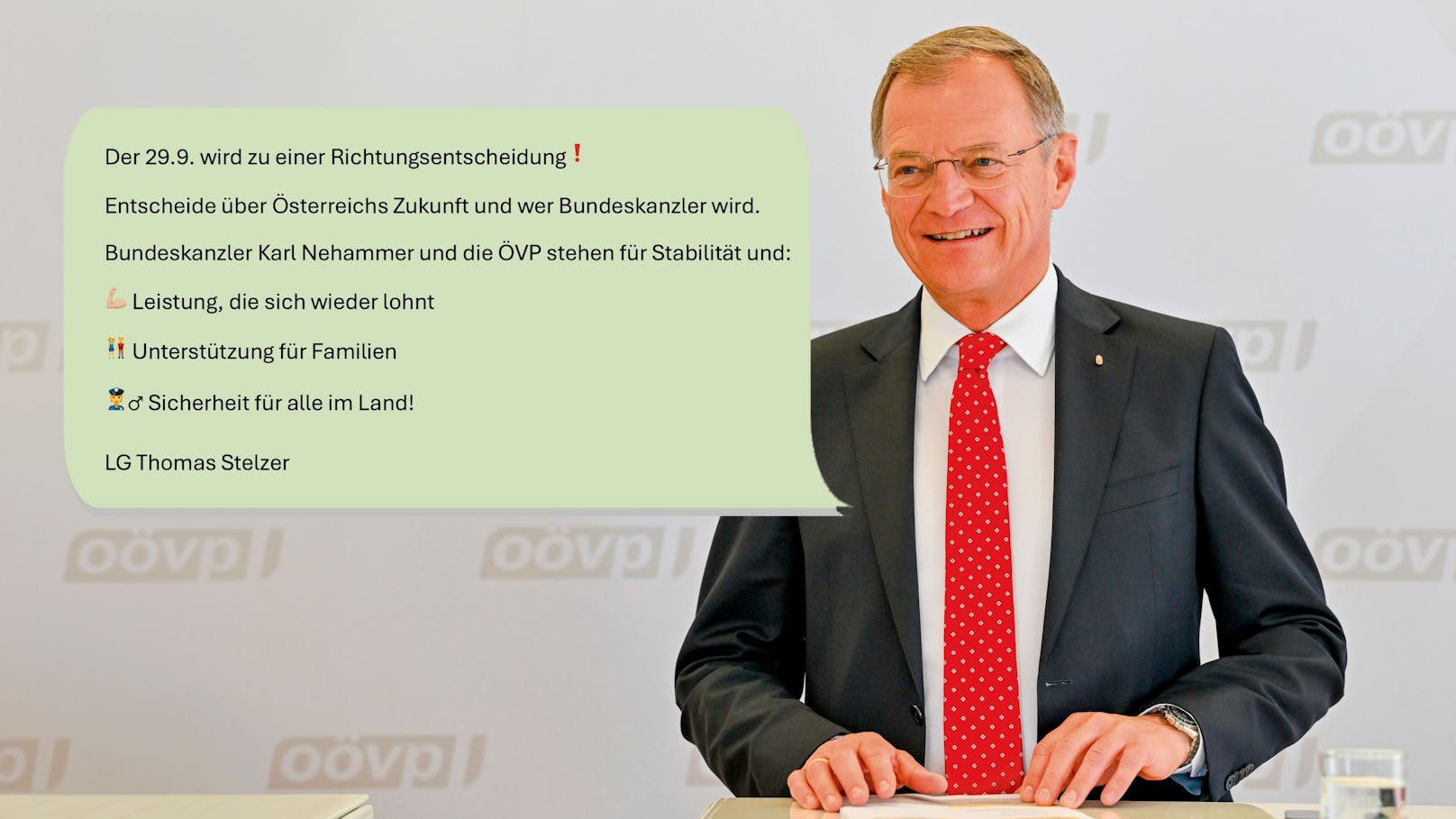 Die Botschaft von LH Thomas Stelzer (ÖVP)