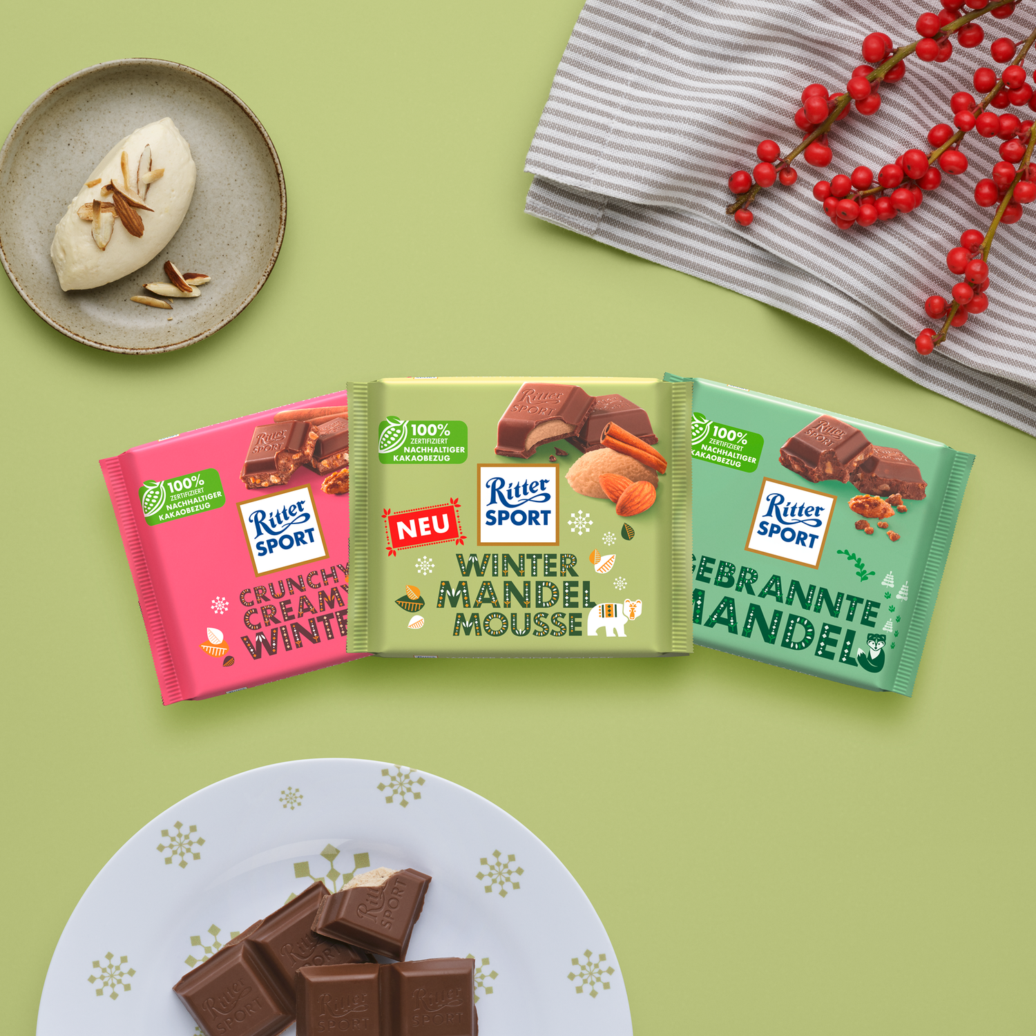 Der Winter steht vor der Tür und mit ihm die Vorfreude auf die diesjährigen Wintersorten von Ritter Sport.