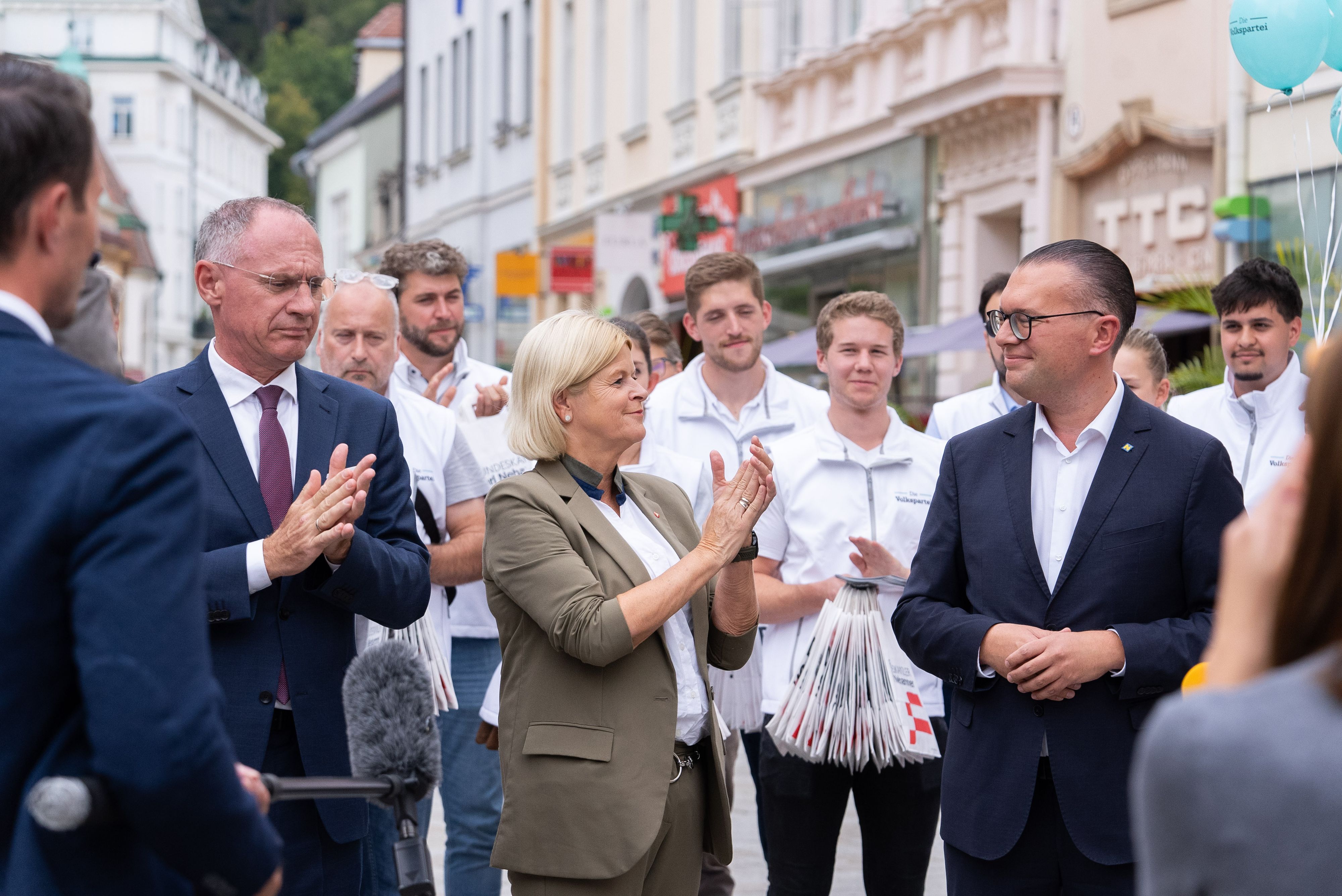 Wahlkampffinale in Baden mit Karner, Tanner und Zauner (v.l.)