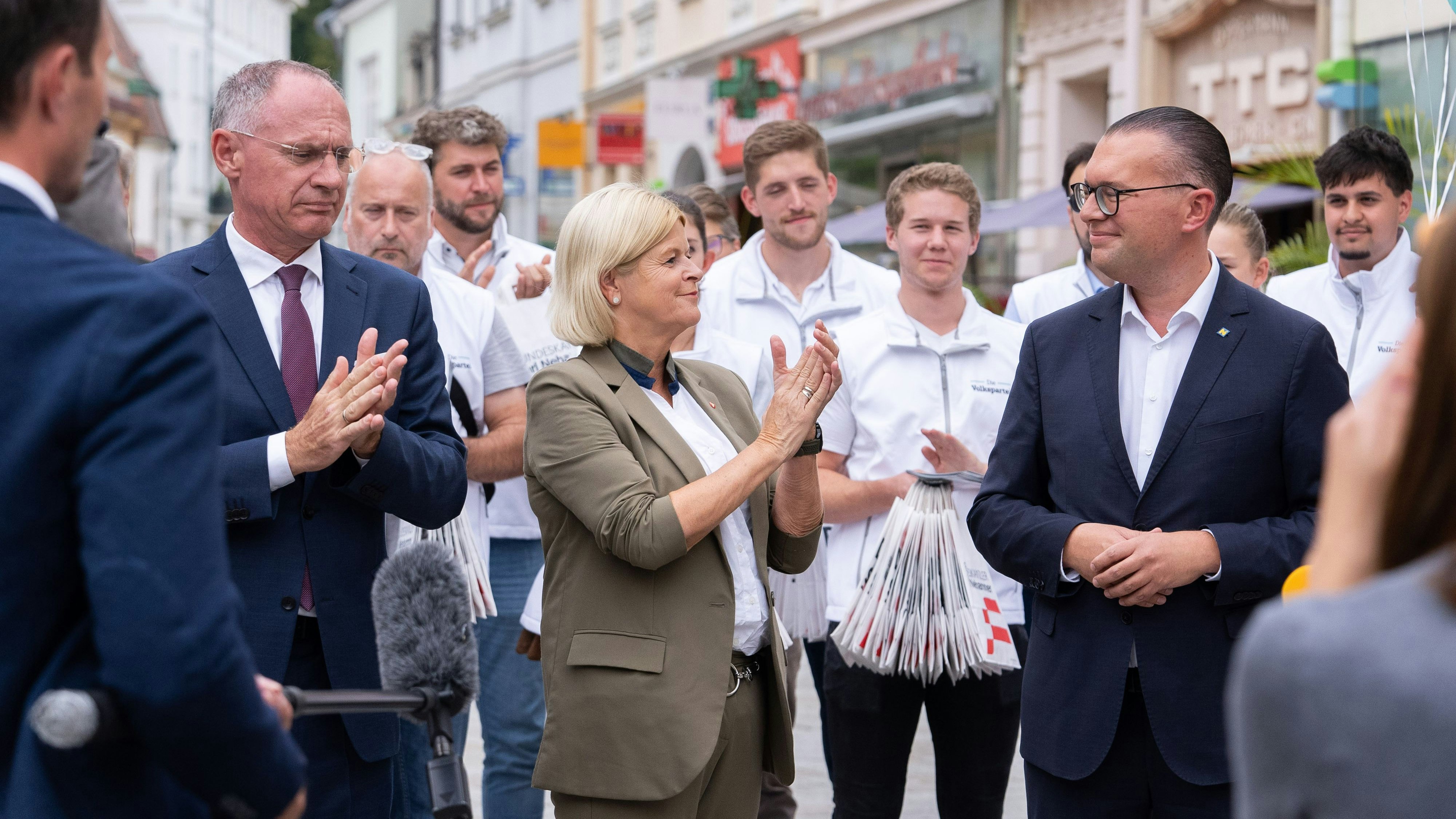Wahlkampffinale in Baden mit Karner, Tanner und Zauner (v.l.)