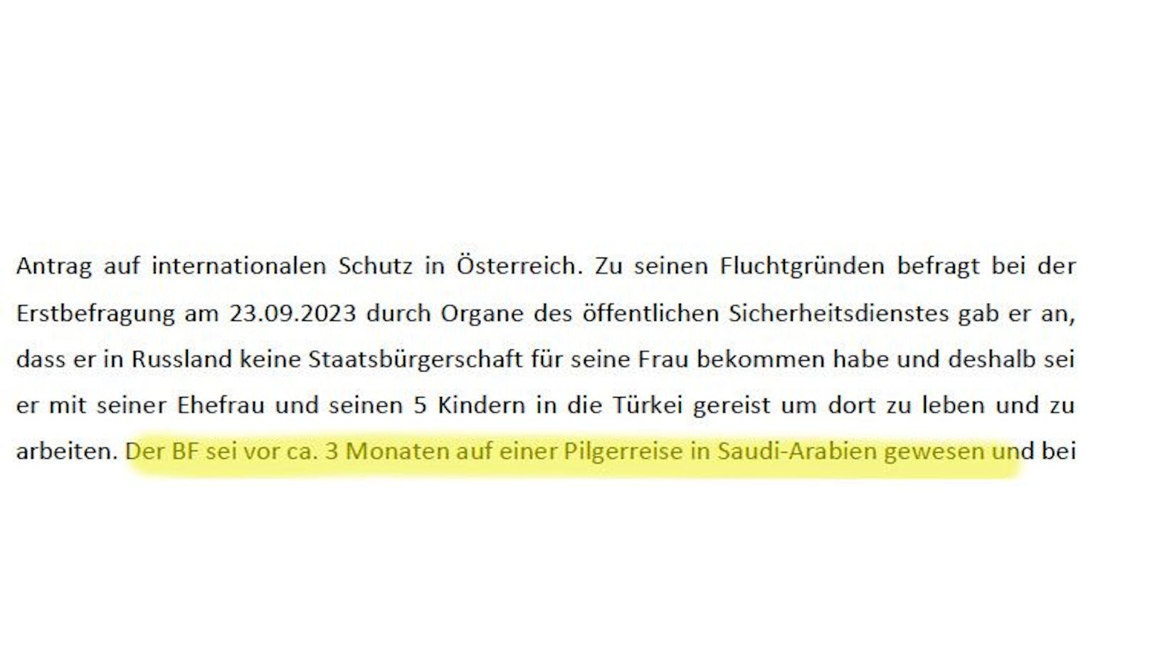 Die Pilgerreise des angeblich homosexuellen Familienvaters nach Mekka ist im Akt festgehalten.