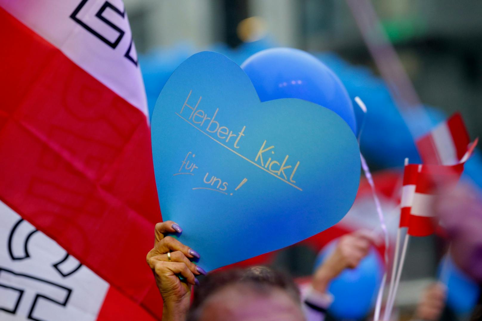 Bilder des FPÖ-Wahlkampfabschlusses am Wiener Stephansplatz am 27. September 2024