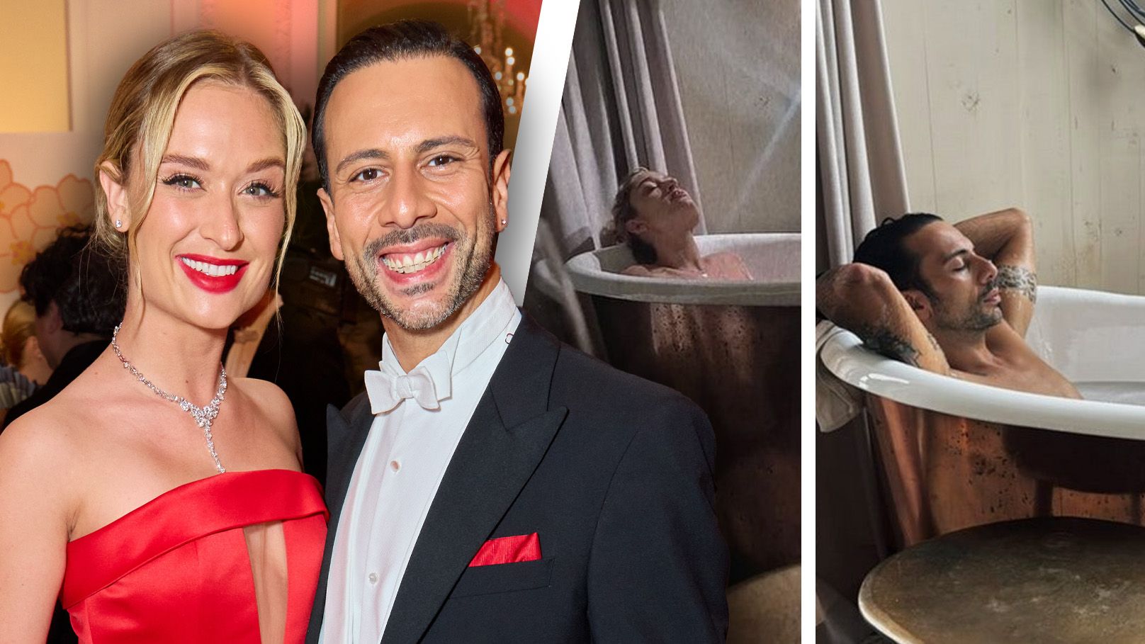 Corinna Kamper und Danilo Campisi zeigen sich ohne Kleidung in der Wanne.