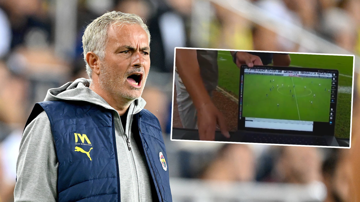 Jose Mourinho stellte einen Laptop vor die Kamera.