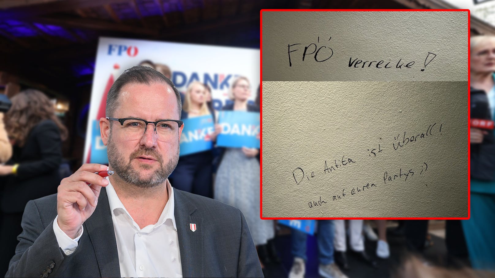 Antifa störte FPÖ-Wahlparty und drohte Politikern