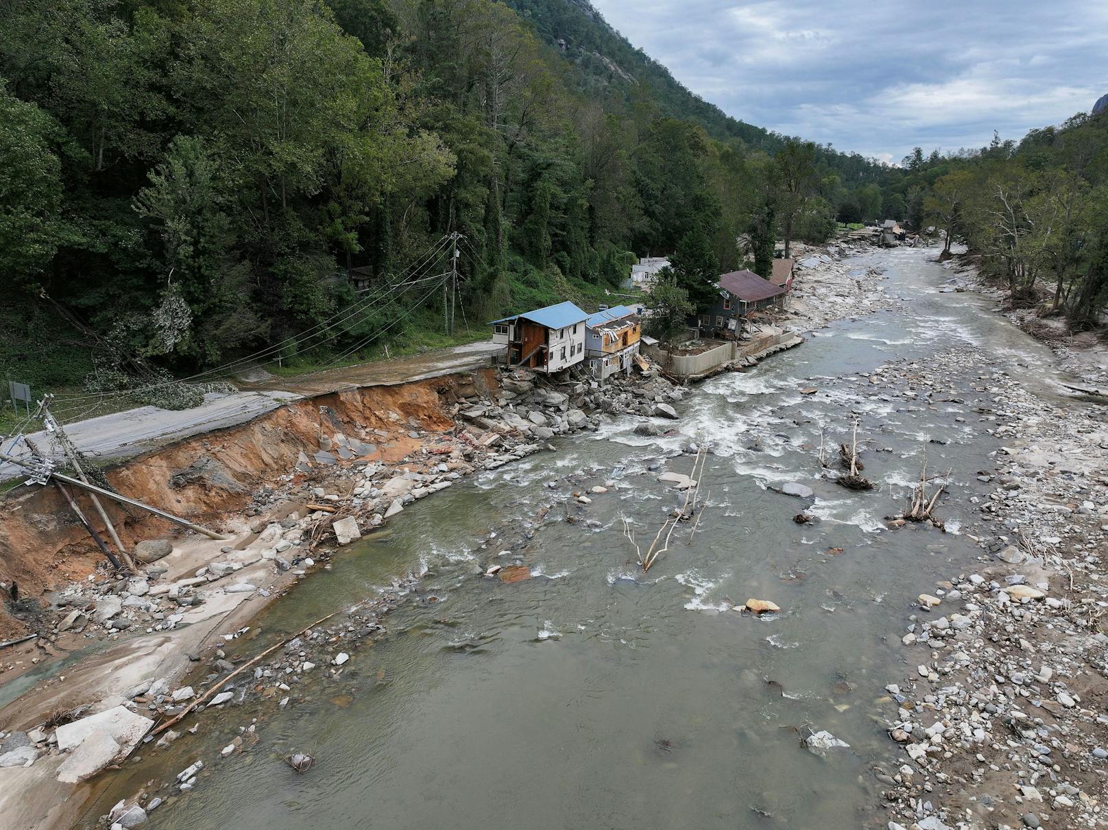 Bilder der Verwüstung nach Hurrikan Helene in North Carolina Ende September 2024.