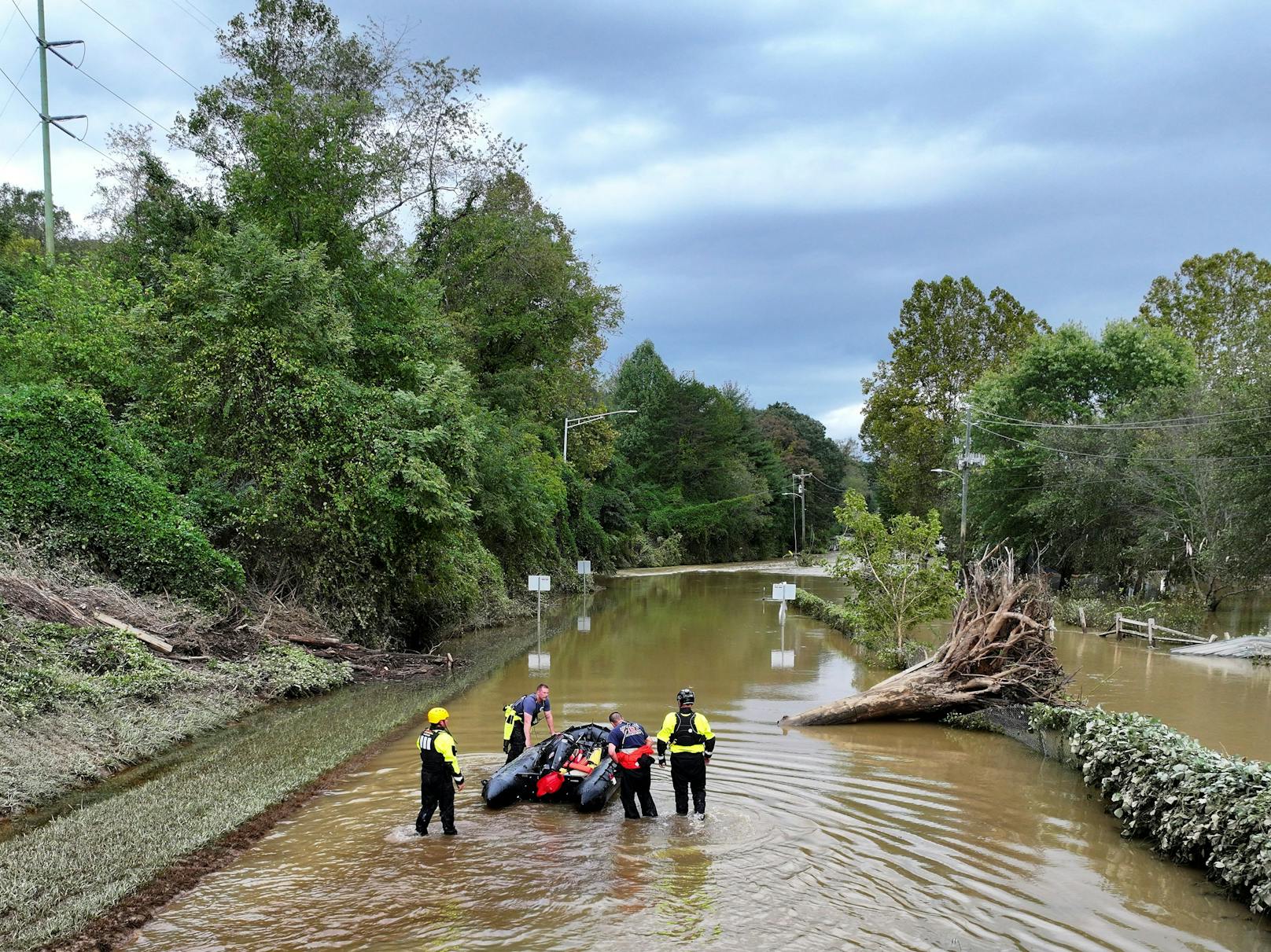 Bilder der Verwüstung nach Hurrikan Helene in North Carolina Ende September 2024.