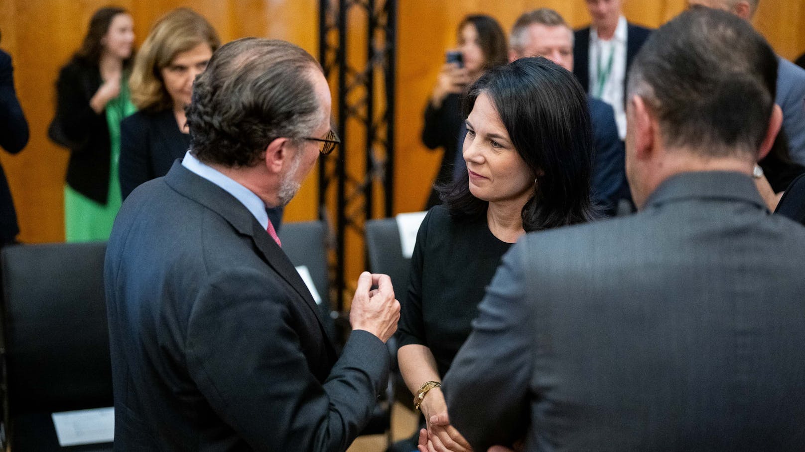 Außenminister Schallenberg mit seiner deutschen Amtskollegin <strong>Annalena Baerbock</strong>.