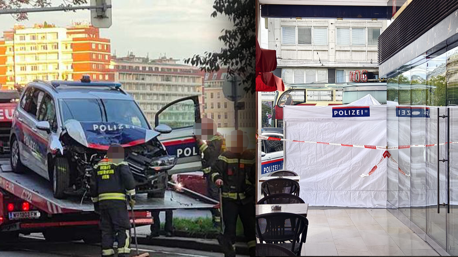 Am Dienstagmorgen kam es am Schwedenplatz zu einem schweren Unfall. Die beteiligten Beamten wollten zu einem Einsatz. 