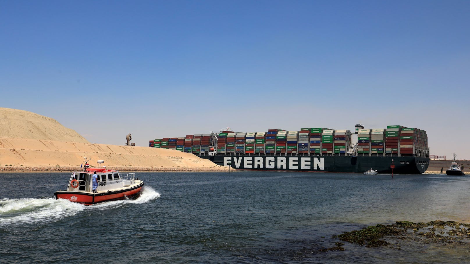 Eines der größten existierenden Containerschiffe blockierte im März 2021 sechs Tage lang den Suez-Kanal, eine der wichtigsten Schiff-Handelsrouten der Welt.