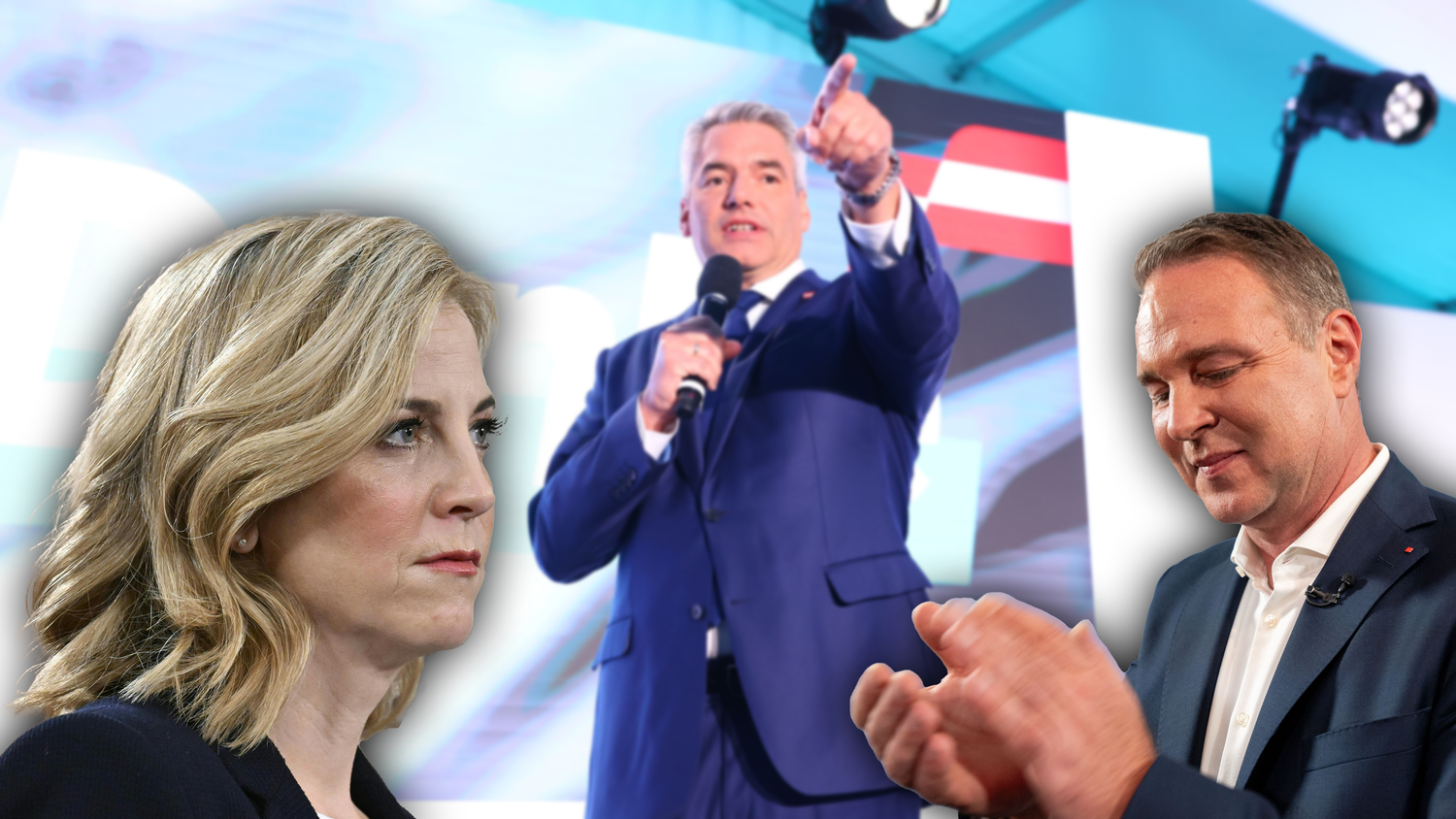 Am Montag soll es zum Treffen zwischen Karl Nehammer, Andreas Babler und Beate Meinl-Reisinger kommen.