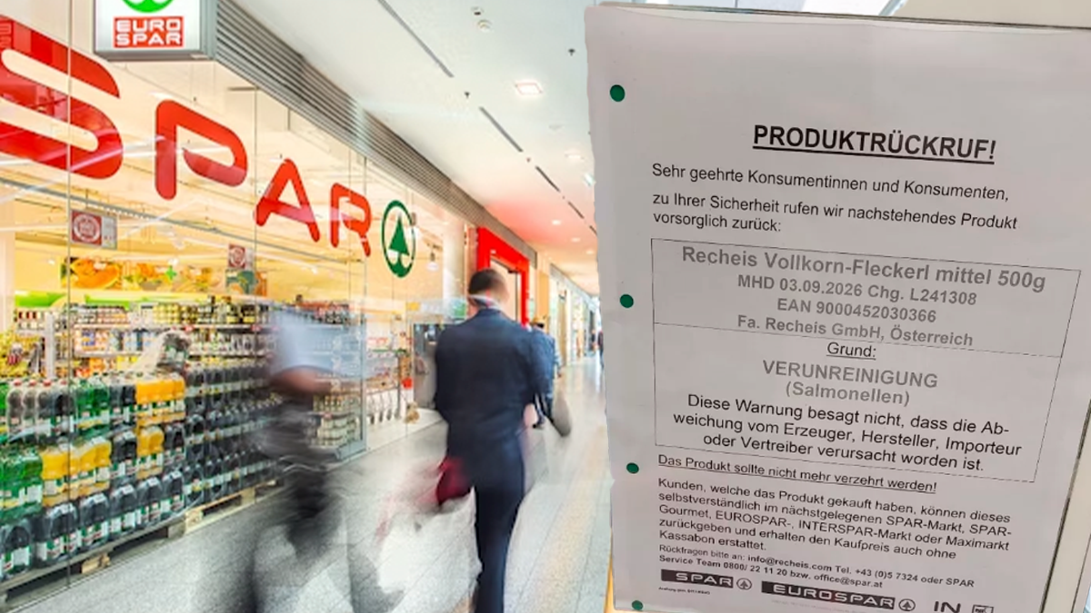Die Handelskette Spar informiert ihre Kunden über einen Produkt-Rückruf.