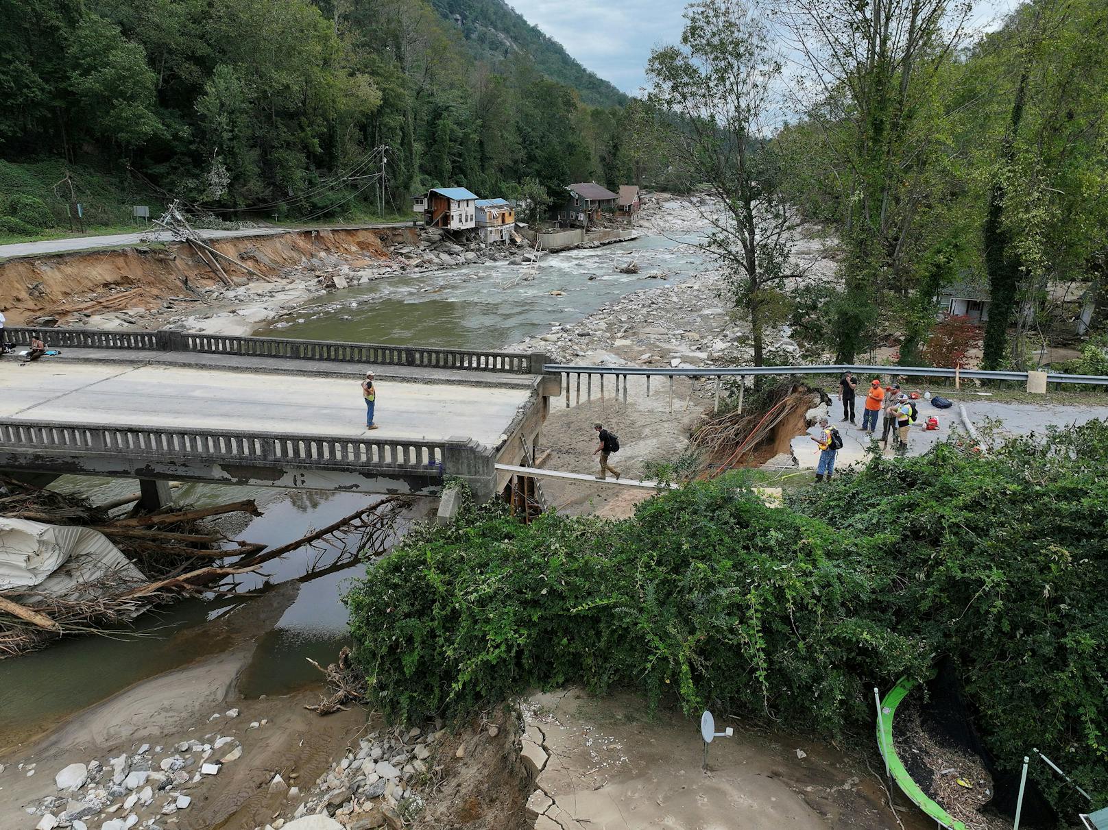 Bilder der Verwüstung nach Hurrikan Helene in North Carolina Ende September 2024.