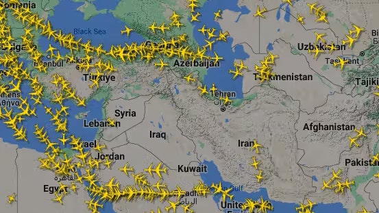 Airlines meiden verschiedene Lufträume im Nahen Osten.