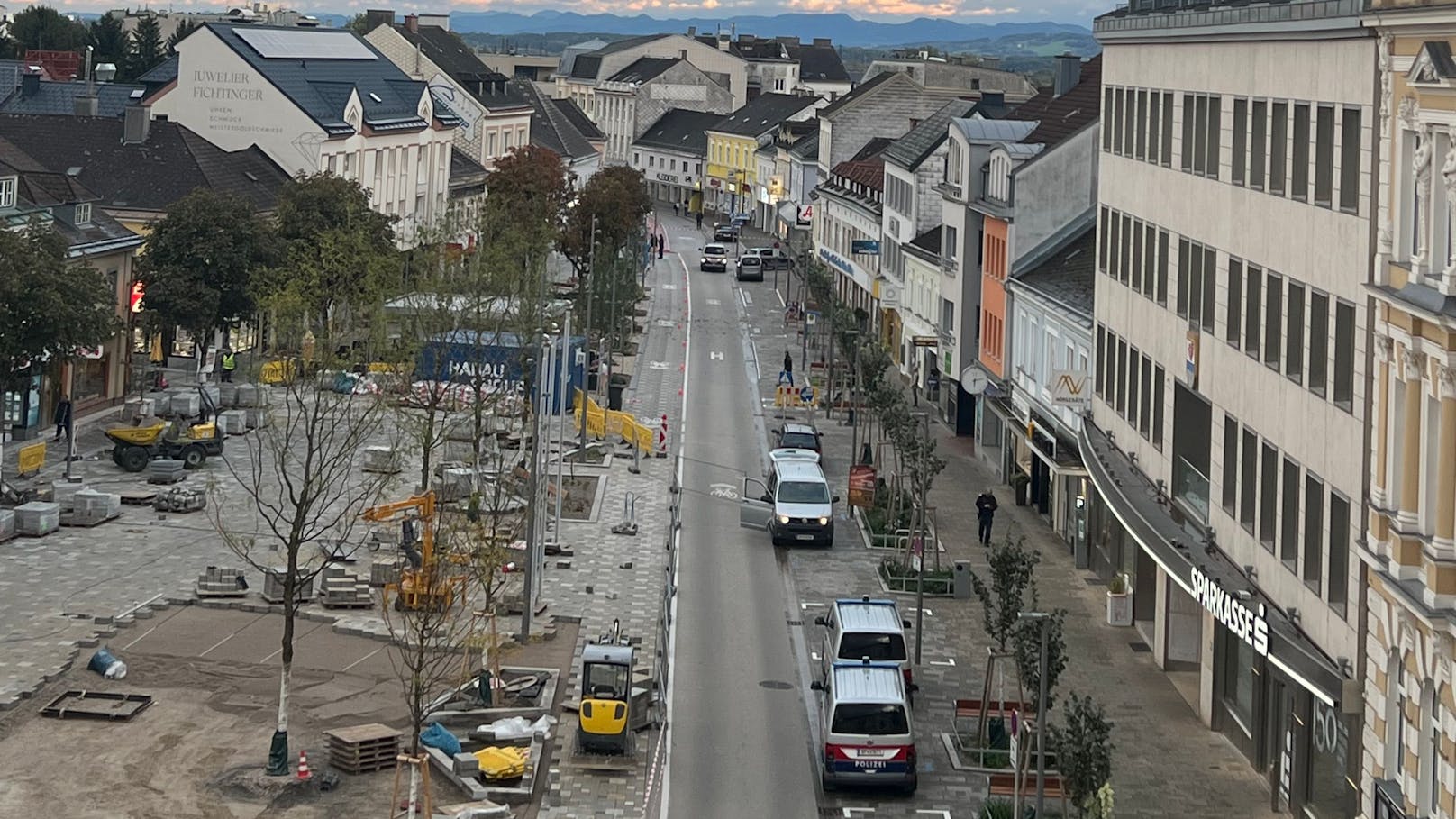 Der Hauptplatz ist abgeriegelt.