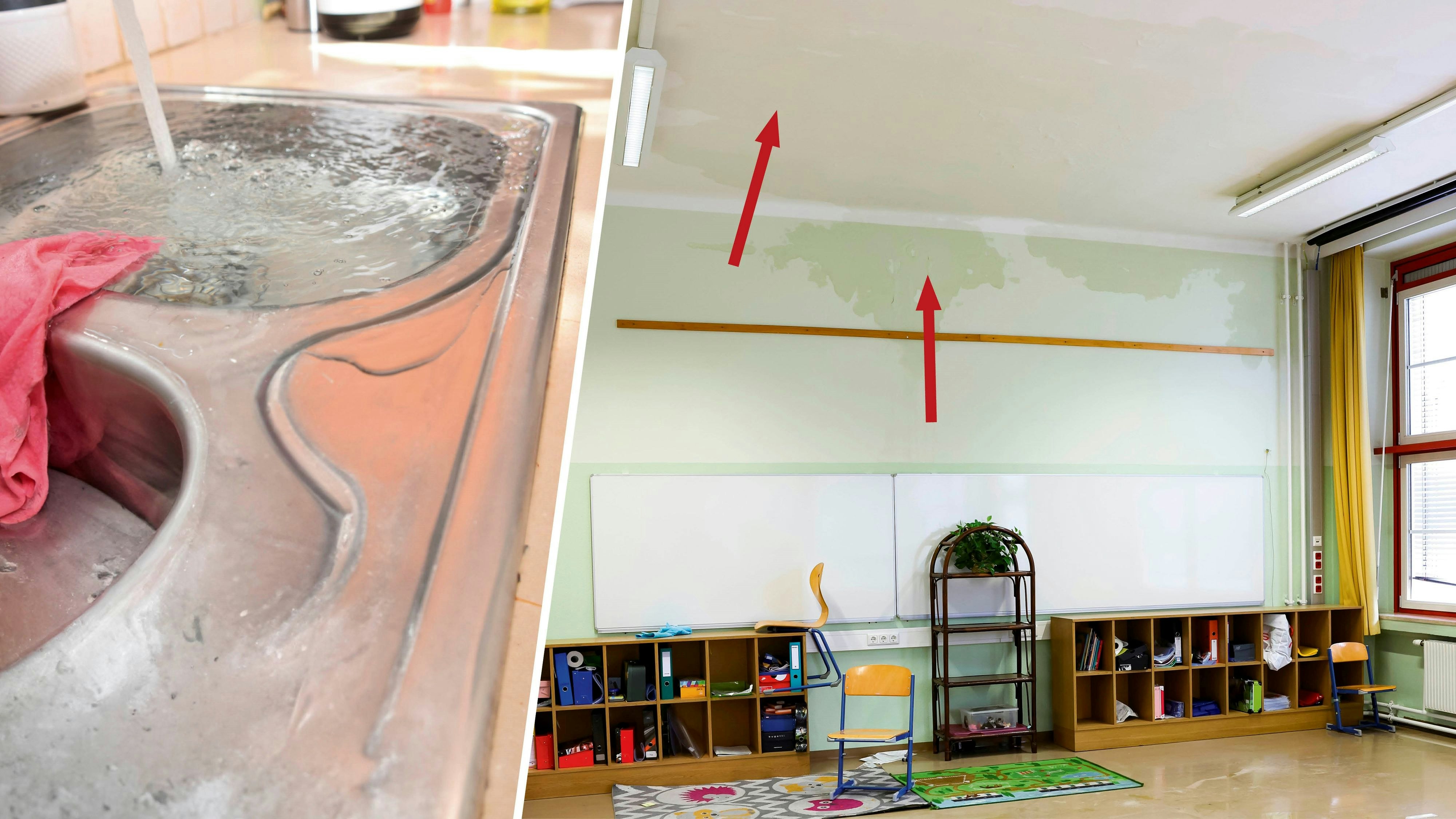 In der Linzer Diesterwegschule gibt es schwere Schäden. Der Abfluss wurde verstopft, das Wasser ging über. Die Polizei sucht nun nach den Tätern, der Schaden beträgt Hunderttausende Euro.