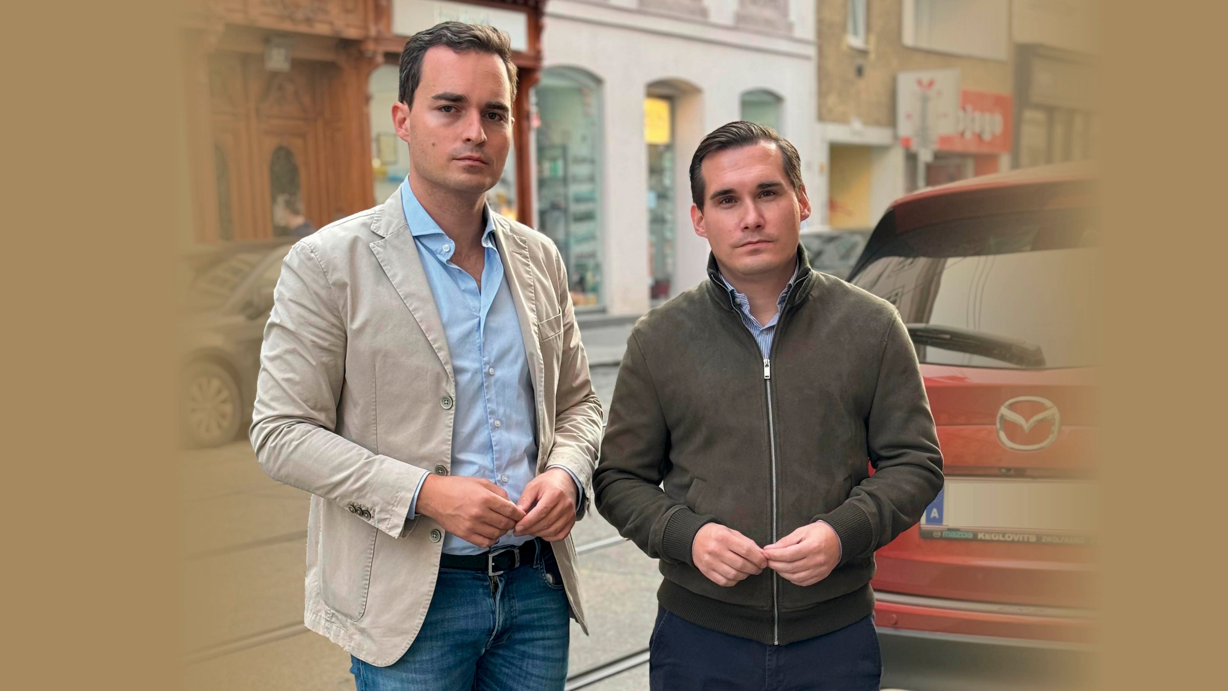 Blauer Ärger in der Josefstadt: FPÖ Bezirksparteiobmann Maximilian Krauss (l.) und FPÖ-Bezirksrat Felix Schachner