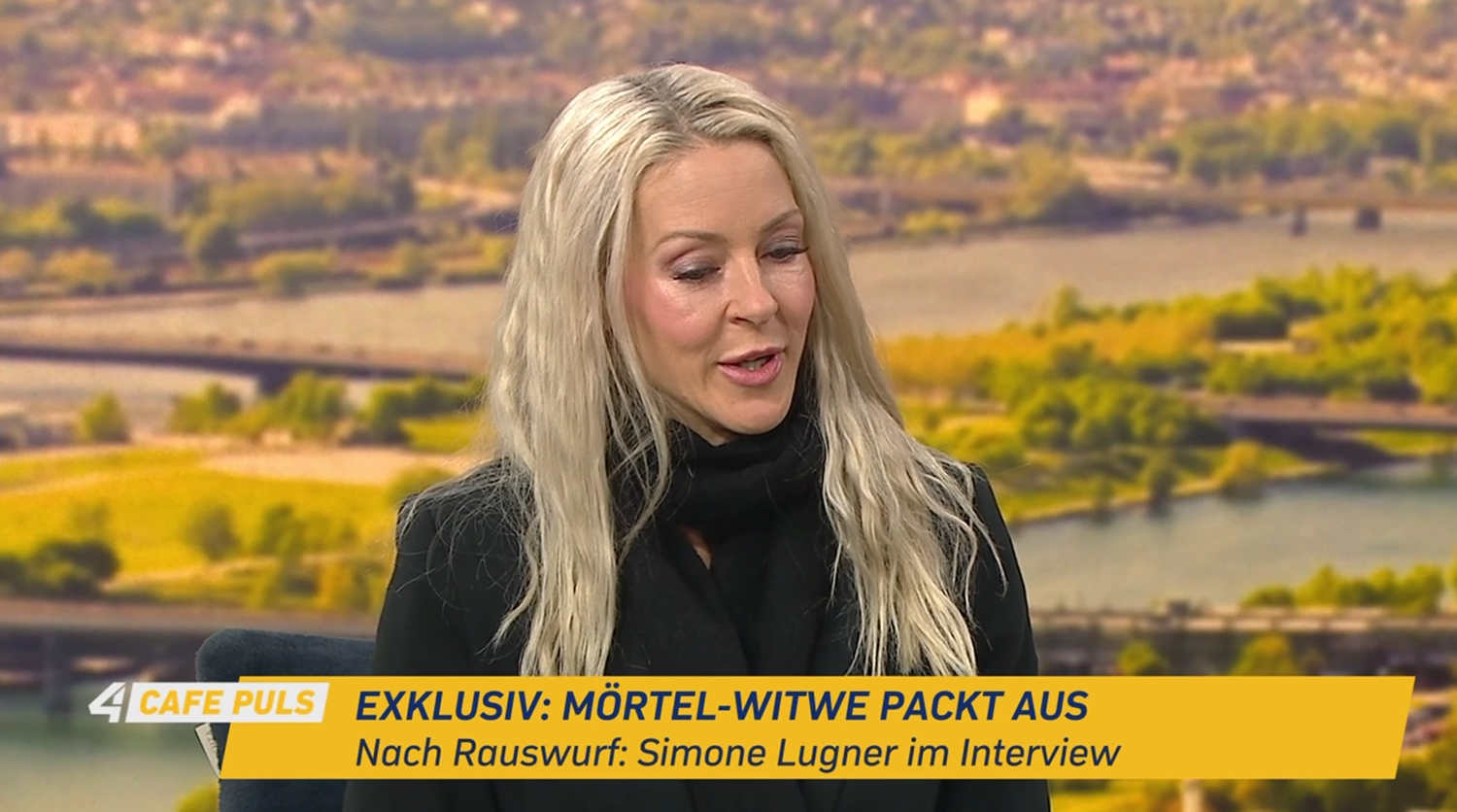 Simone Lugner spricht in Café Puls über ihre Kündigung und die Familie Lugner.