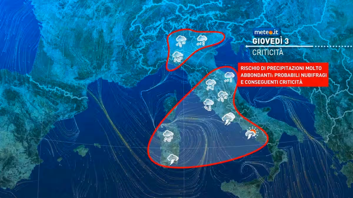 Der italienische Zivilschutz warnt vor heftigen Unwettern.