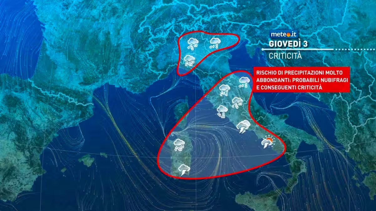 Der italienische Zivilschutz warnt vor heftigen Unwettern.