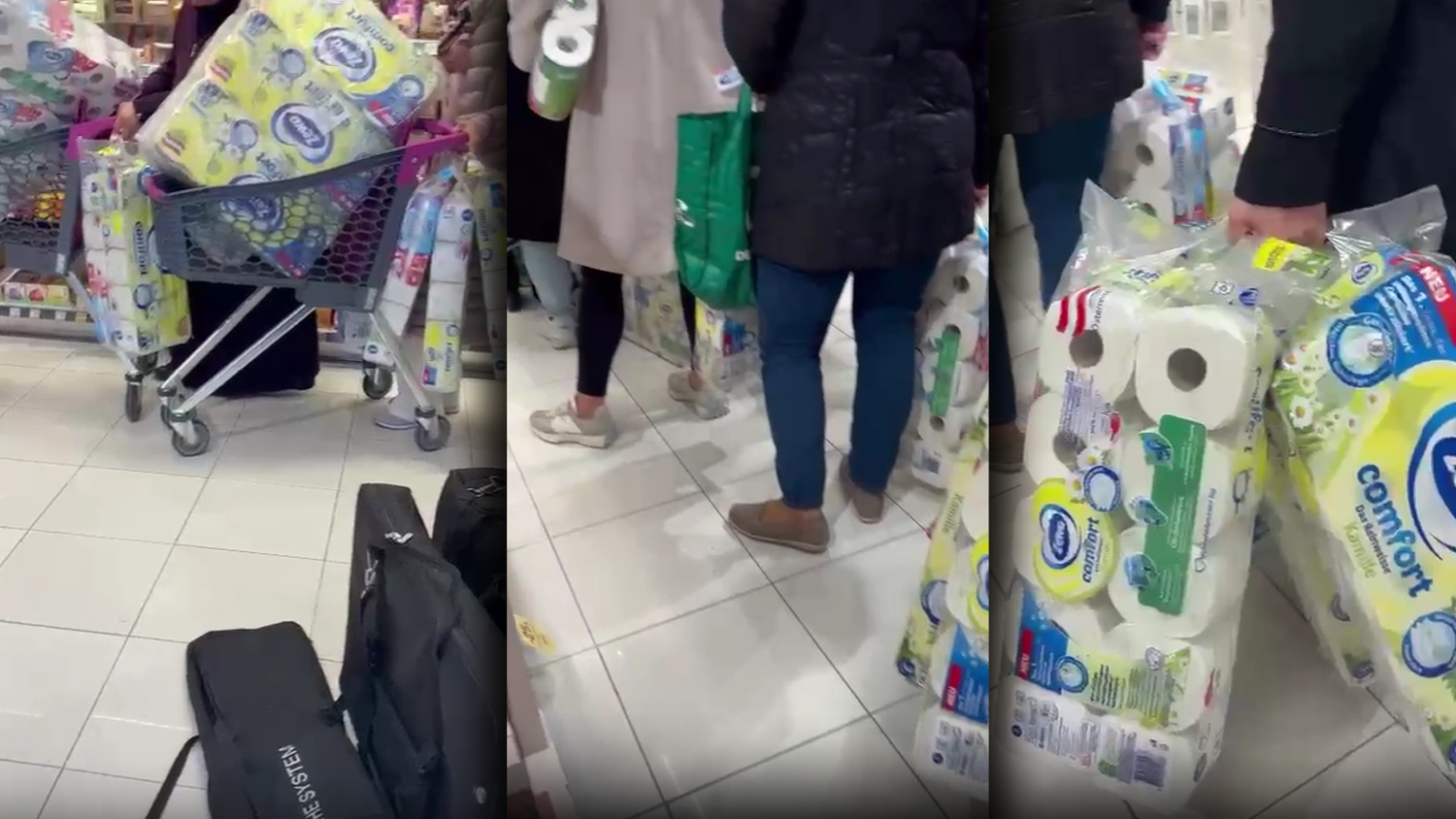 In einem Wiener-Drogerie-Geschäft kauften Kunden am Donnerstagvormittag die Klopapier-Regale leer. Ein Leser kannte sich nicht mehr aus.