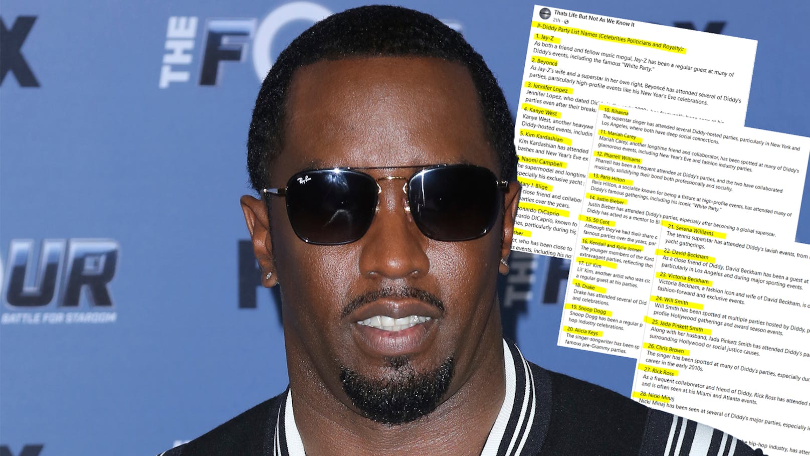 Diddy-Partys: Diese Namen standen auf der Gästeliste