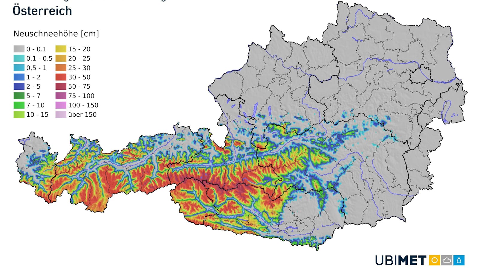 Neuschneesumme Donnerstag und Nacht auf Freitag, 4. Oktober 2024.