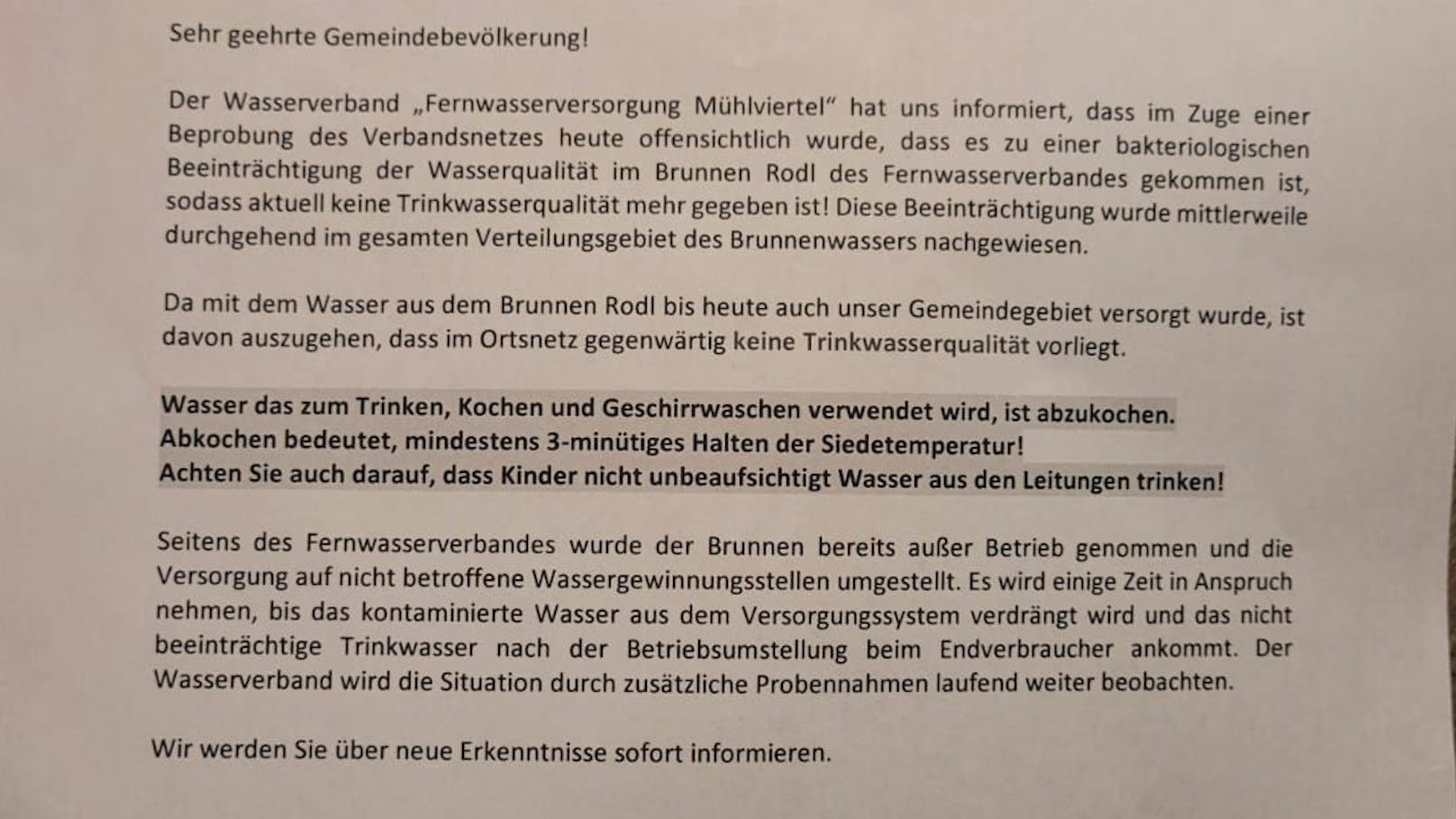 In Alberndorf in der Riedmark verteilte die Feuerwehr persönlich Informations-Briefe an alle Haushalte.