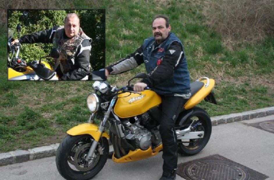 Herbert K. (großes Foto) ist schwer verletzt. Biker-Club-Präsident (kleines Foto) organisiert Charity.