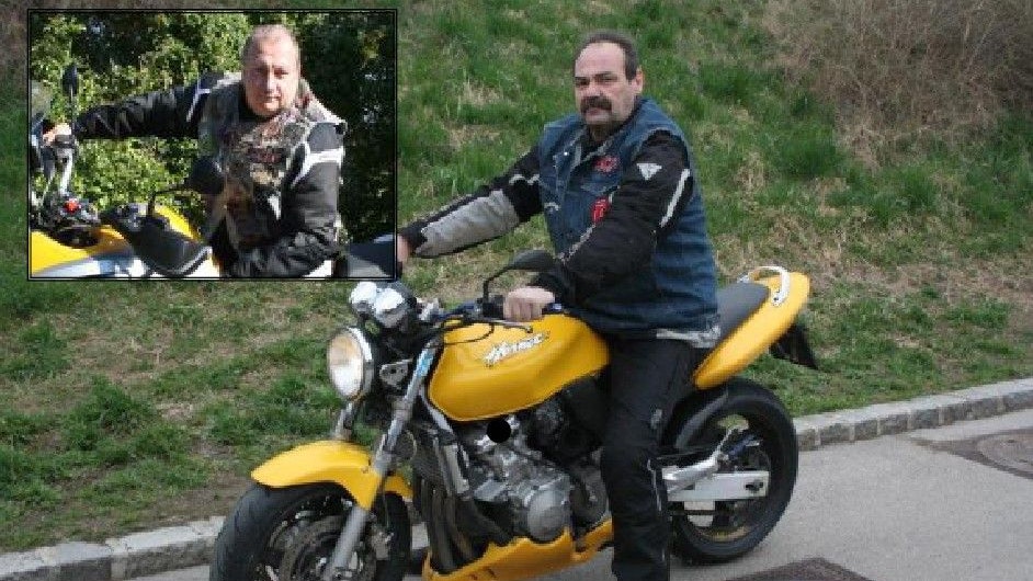 Herbert K. (großes Foto) ist schwer verletzt. Biker-Club-Präsident (kleines Foto) organisiert Charity.
