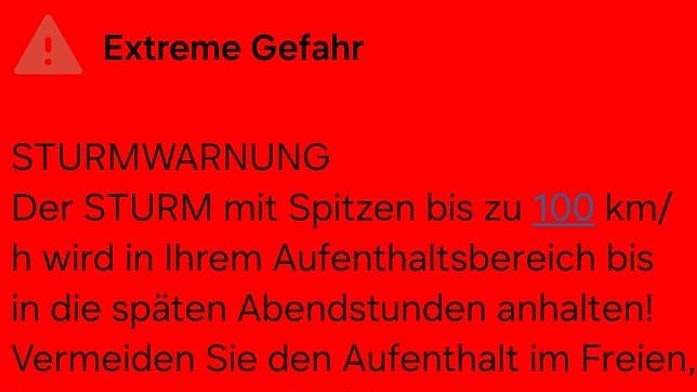 Diese Warnung wurde, zusammen mit 14 anderen, während der schweren Unwetter und Überschwemmungen Mitte September 2024 bereits voa AT-Alert ausgesendet