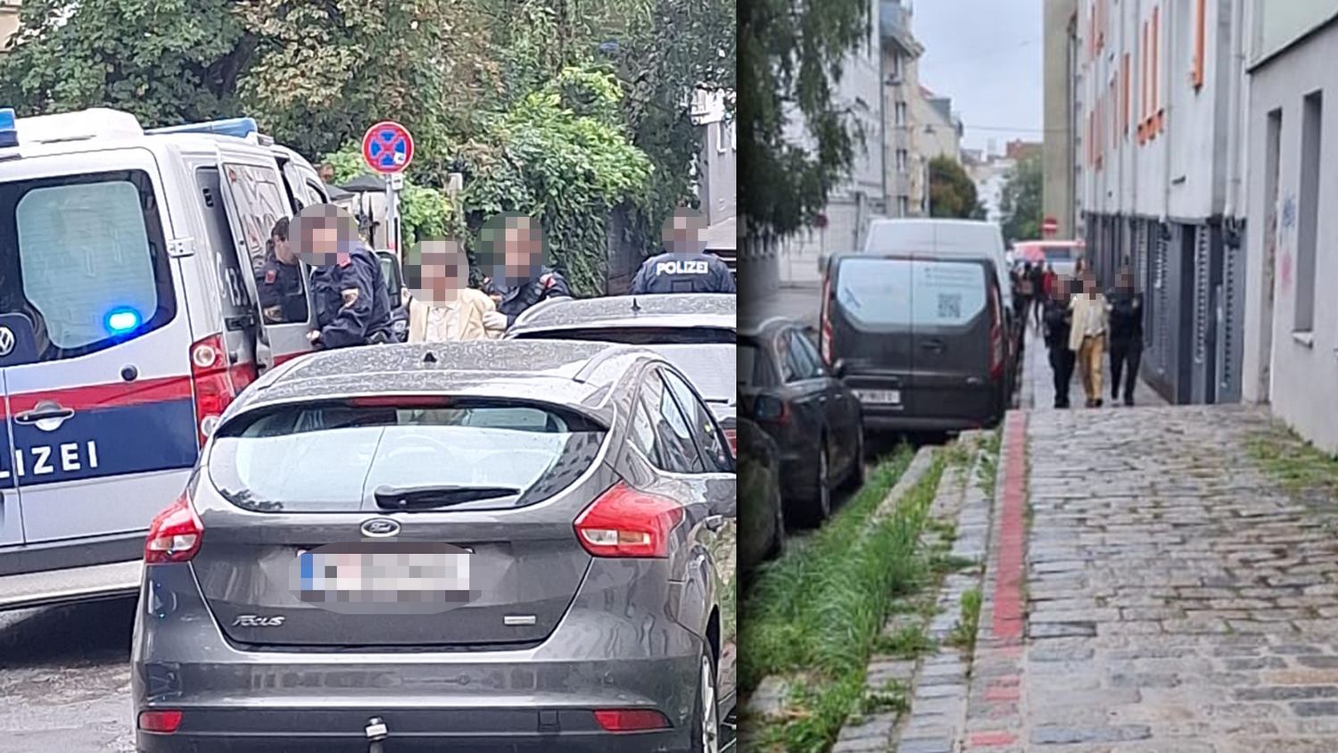 Polizeilicher Großeinsatz in Wien-Hernals. Ein Mann wurde festgenommen.