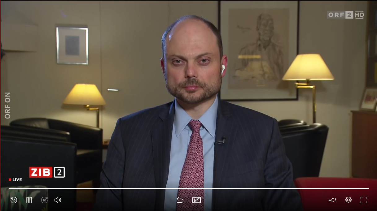 Wladimir Kara-Mursa am späten Freitagabend in der ORF-