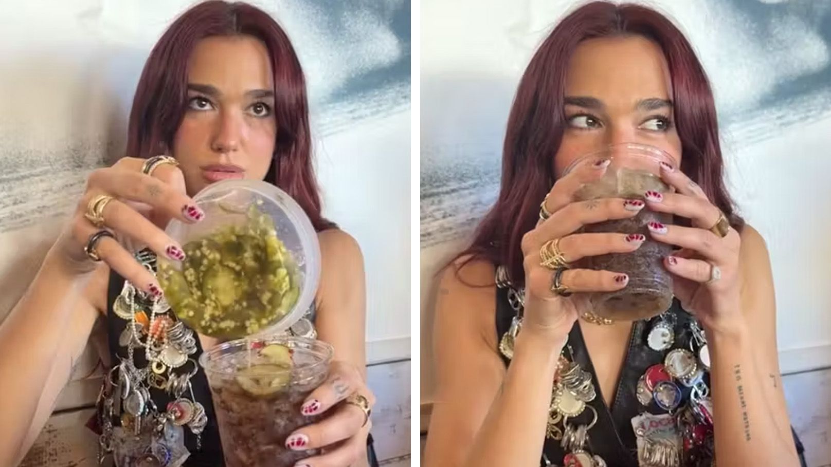 Dua Lipa trinkt skurriles Cola.