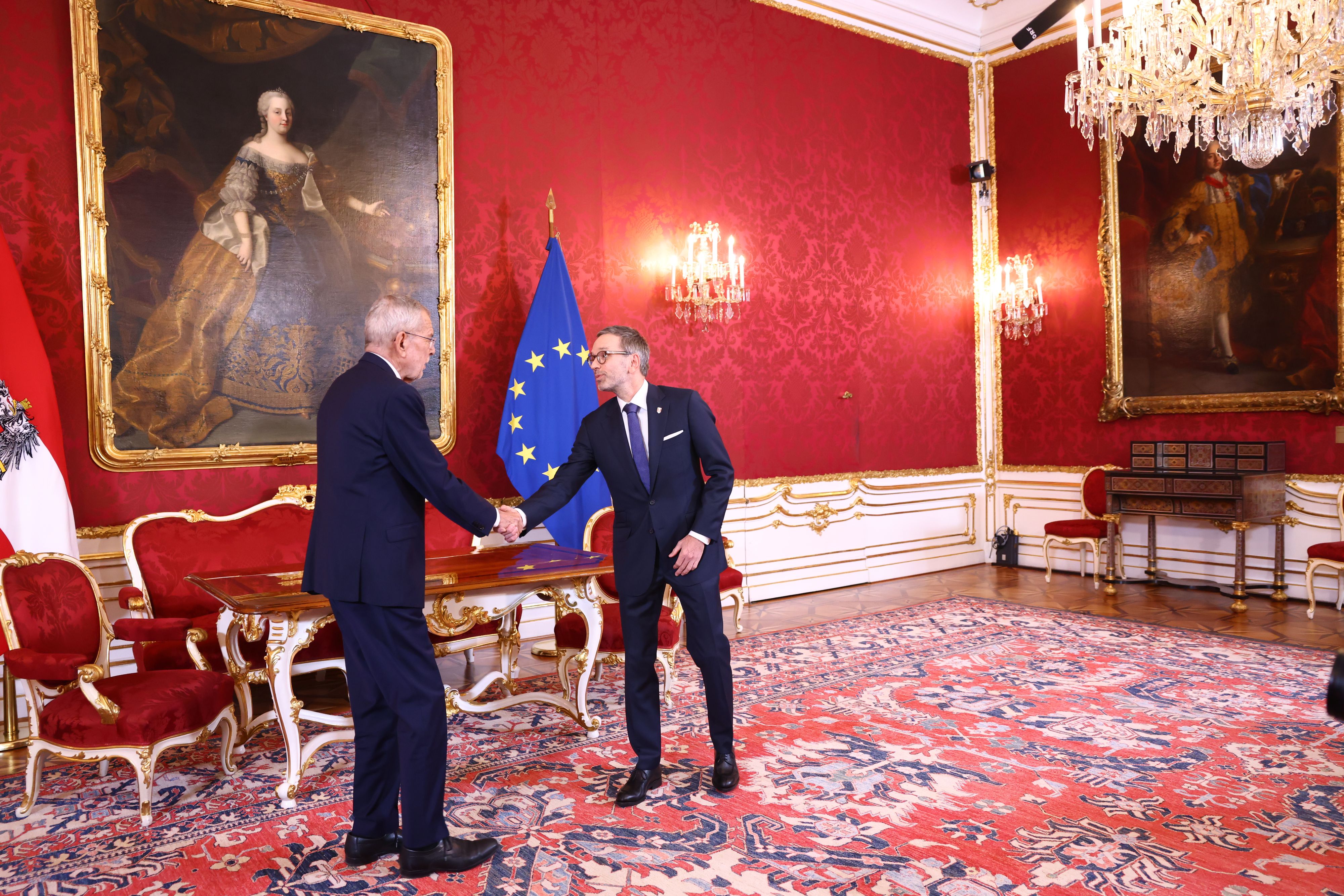 Bundespräsident Van der Bellen und FPÖ-Chef Kickl